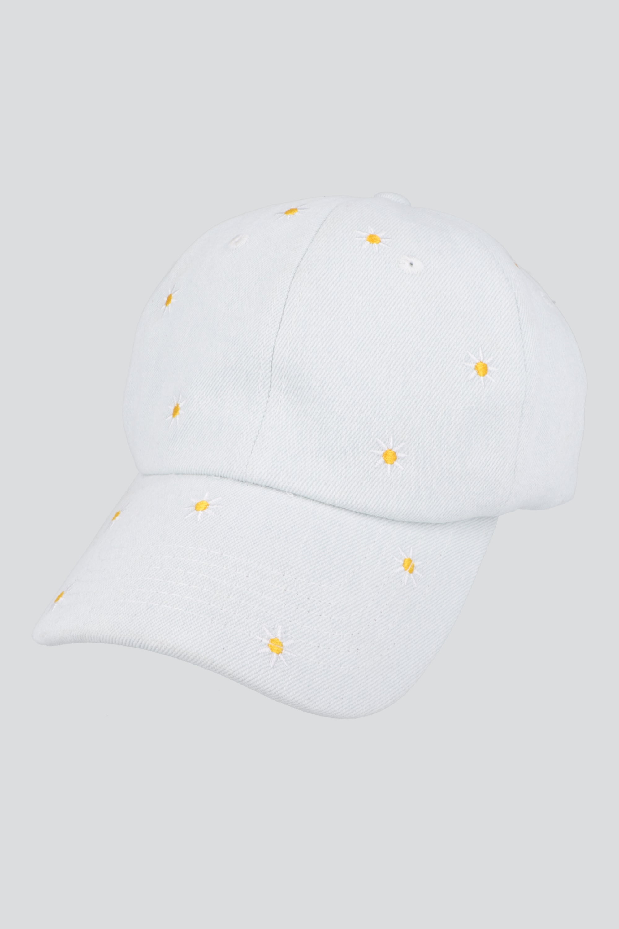 Gorra denim bordado daisies LIGHT WASH