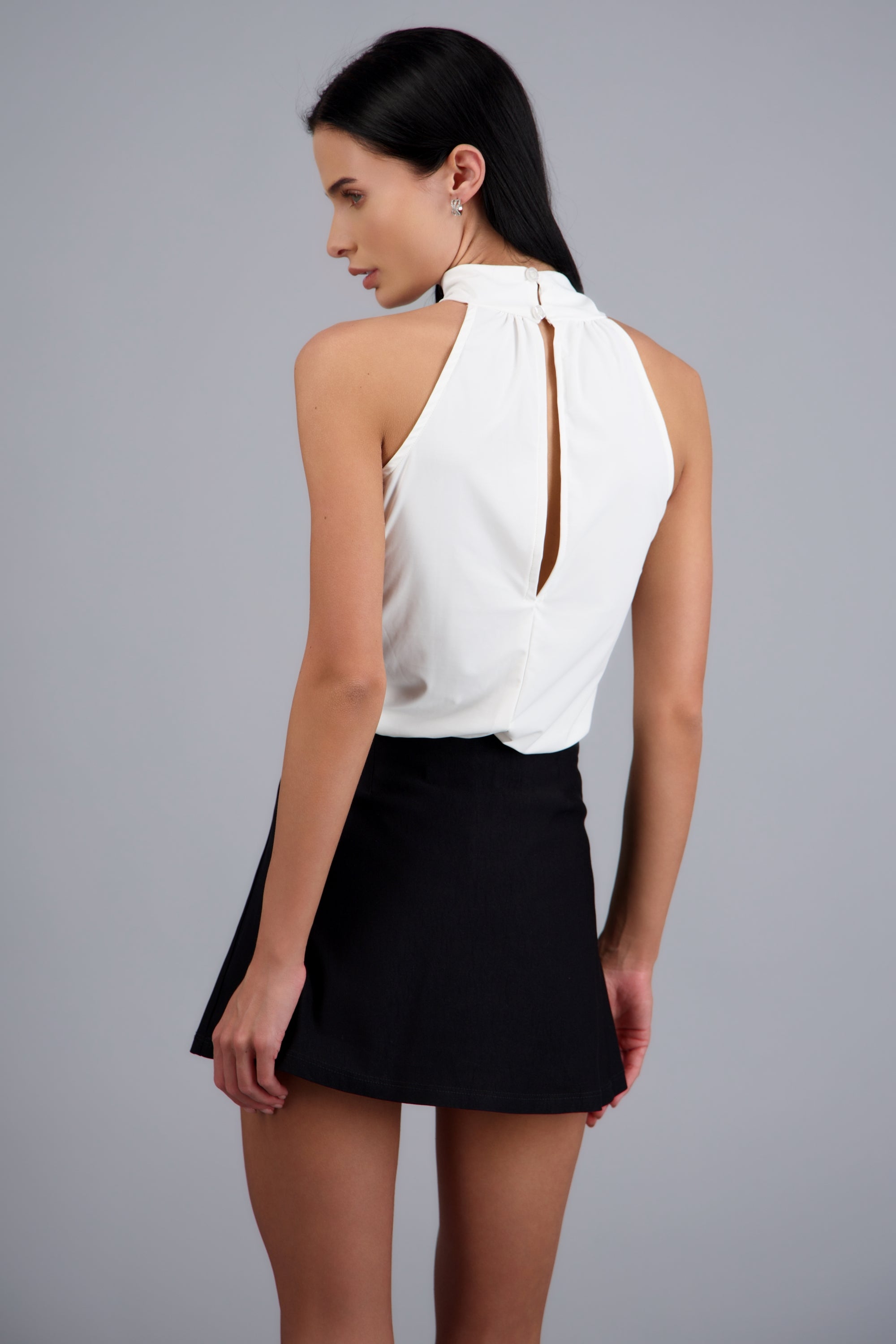 Body halter drapeado BLANCO