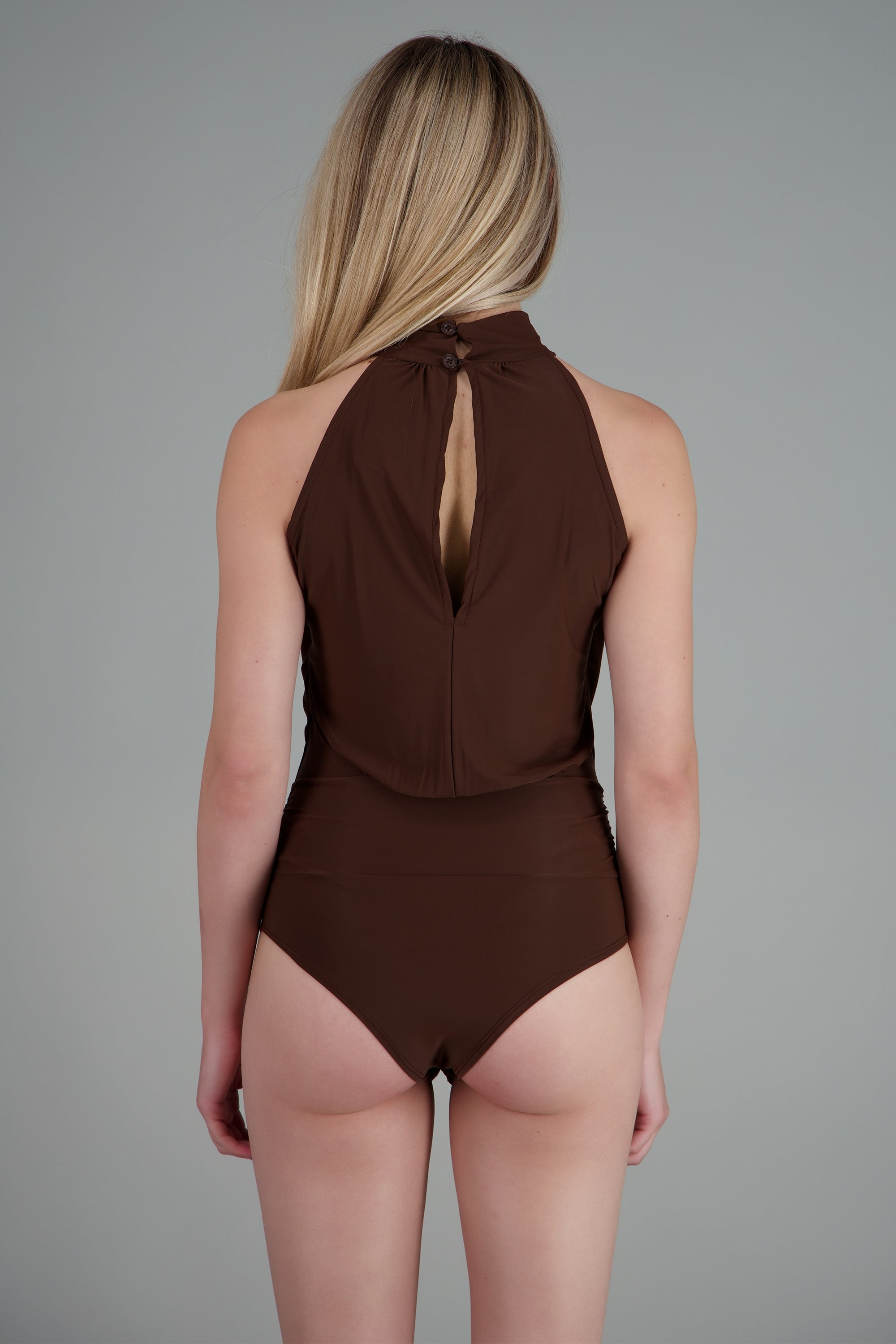 Body halter drapeado CAFE