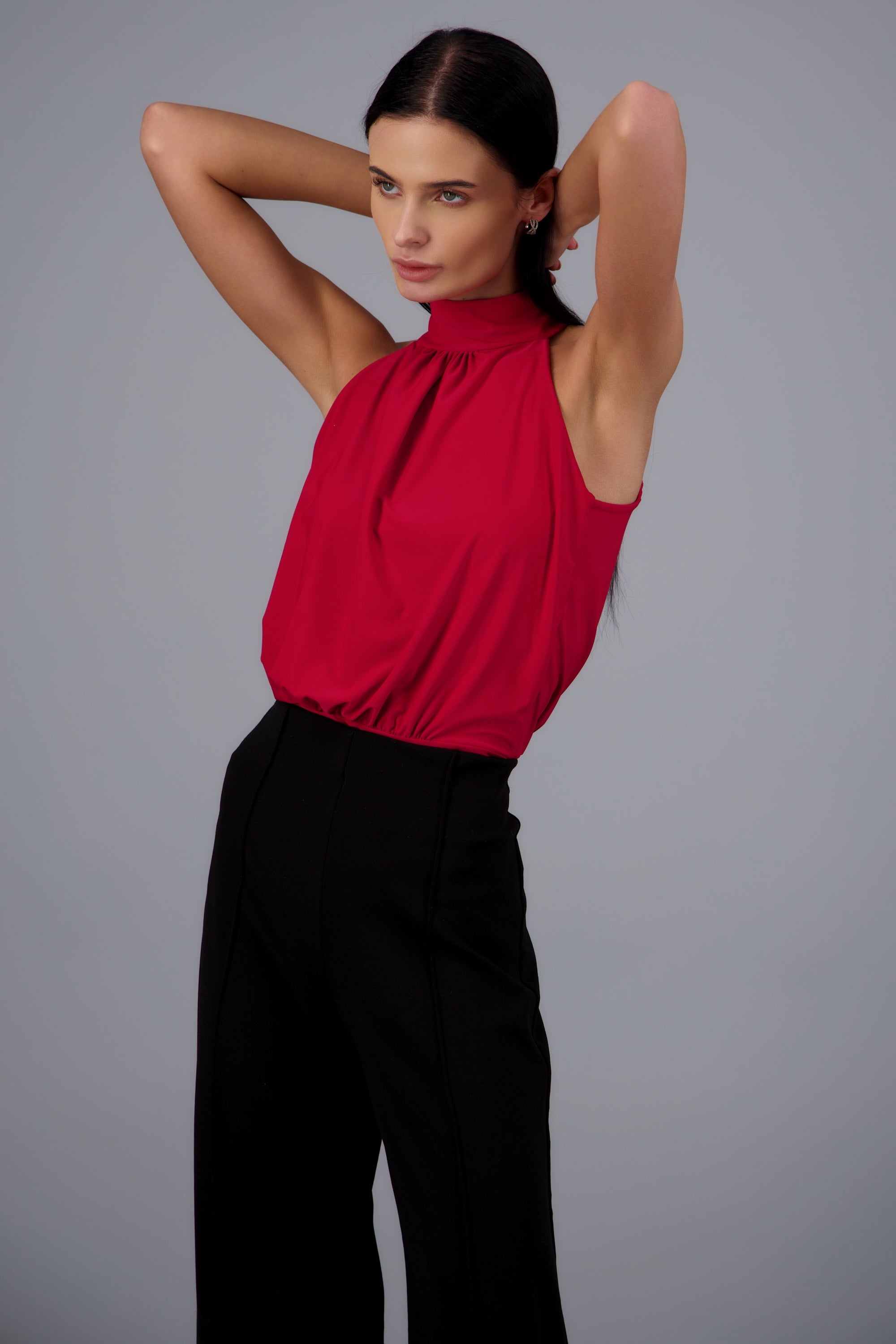 Body halter drapeado ROJO