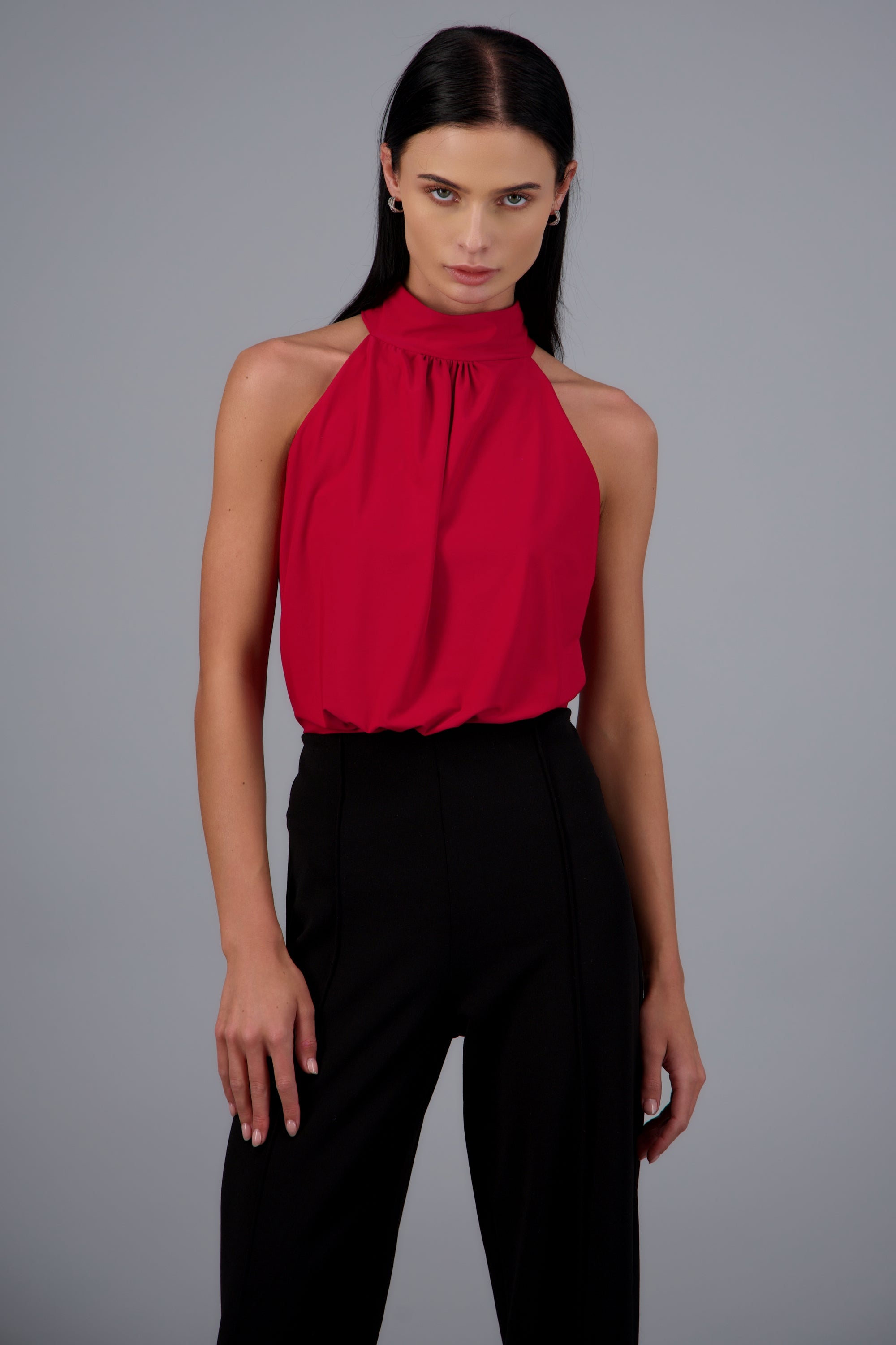 Body halter drapeado ROJO
