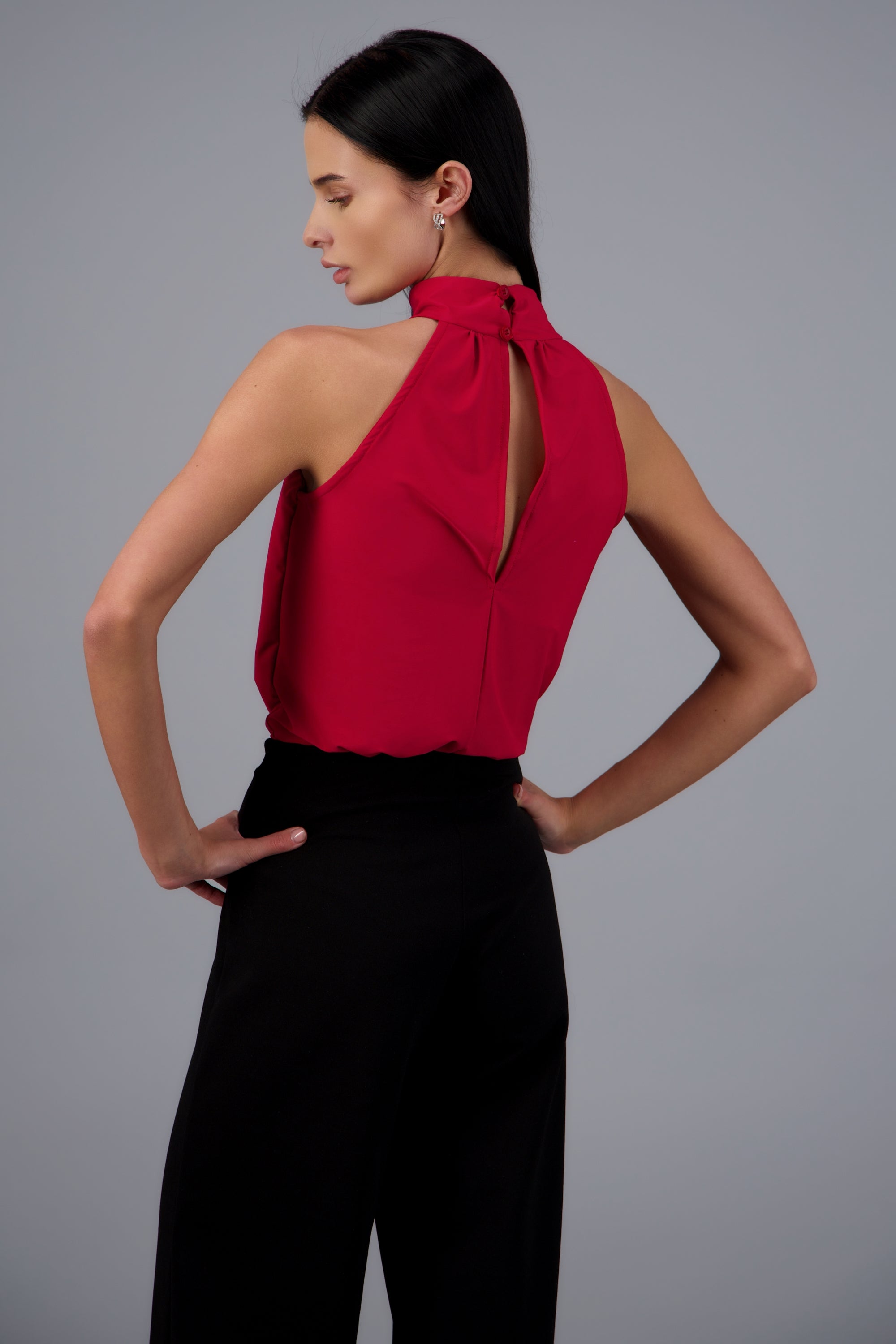 Body halter drapeado ROJO
