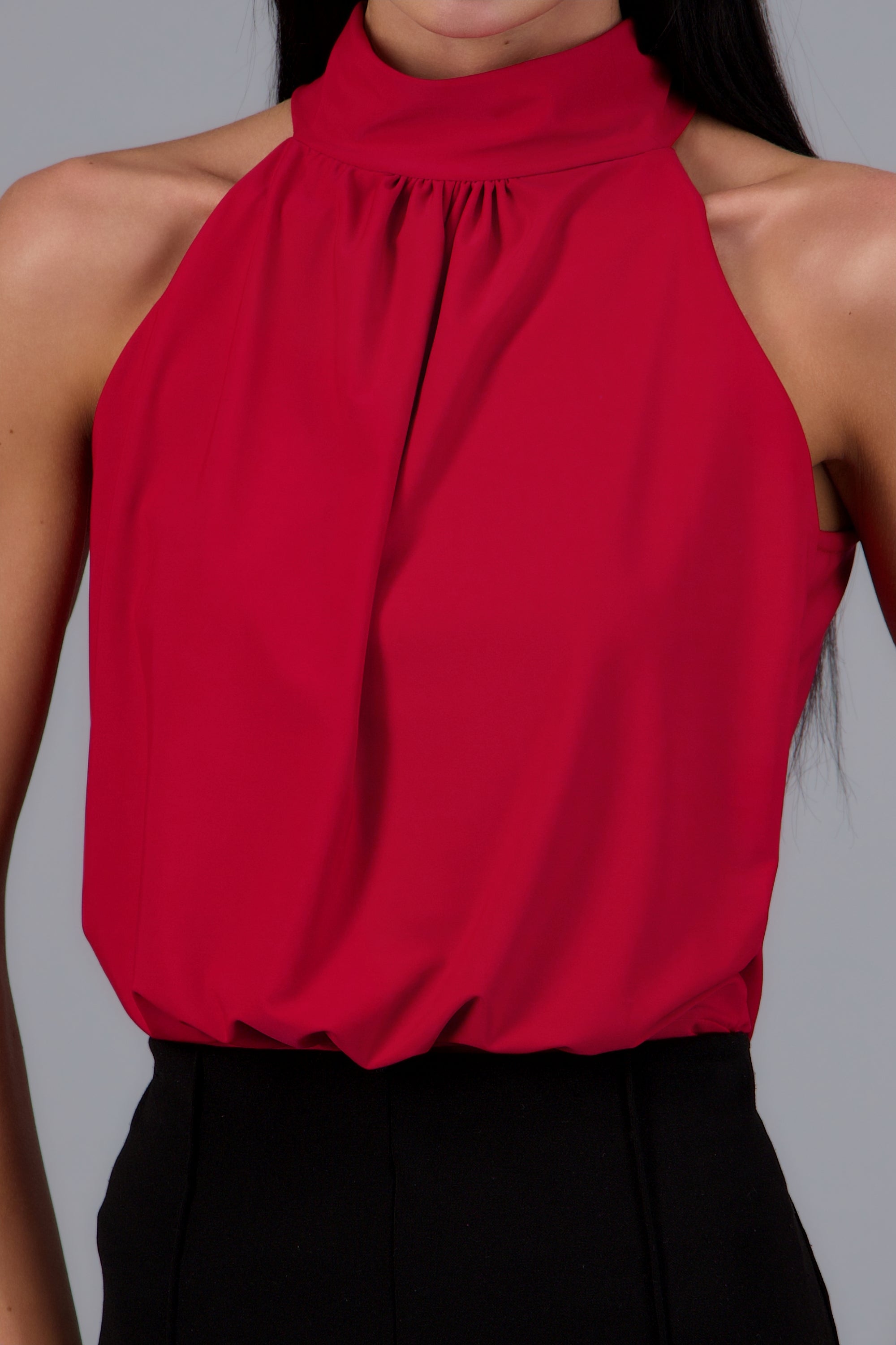 Body halter drapeado ROJO