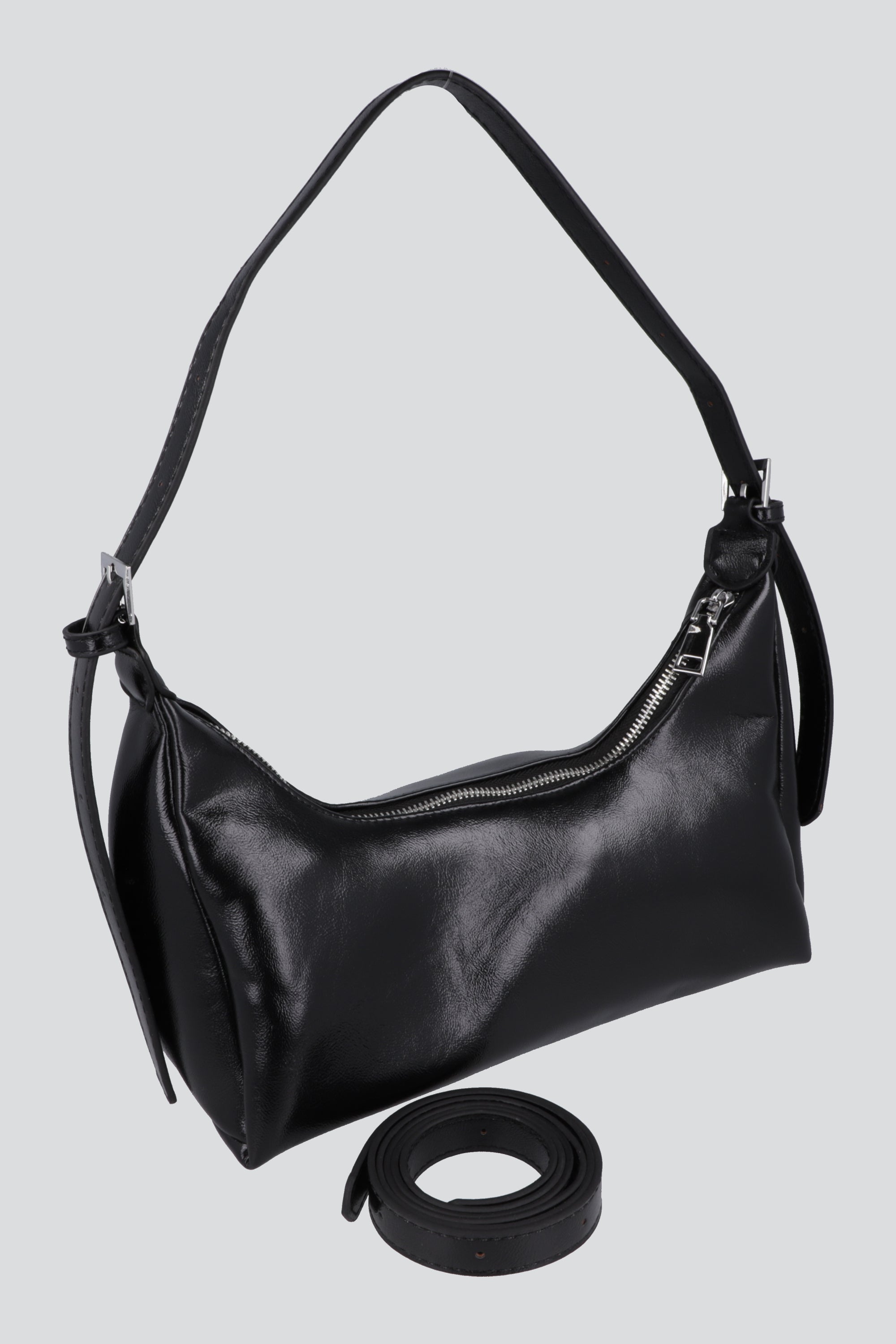 Bolsa baguette pu glossy NEGRO