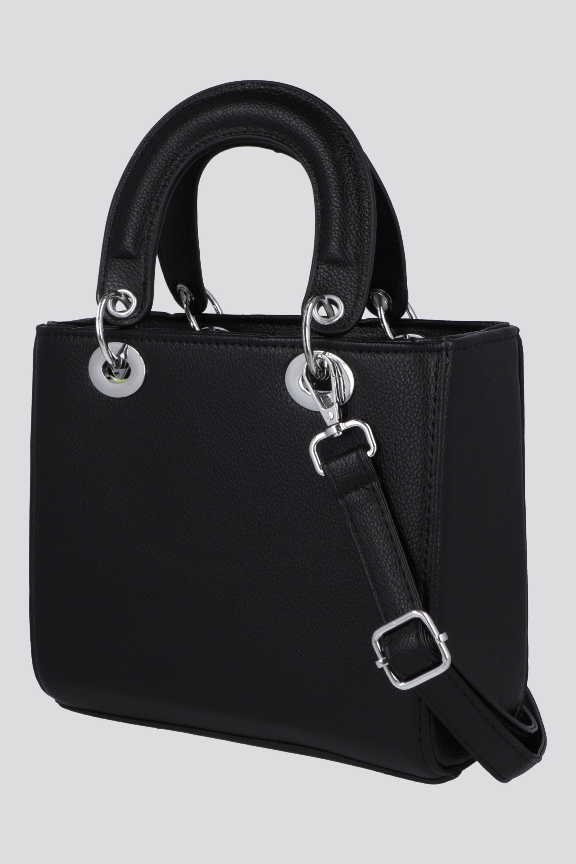 Bolsa estructurada cuadrada textura NEGRO