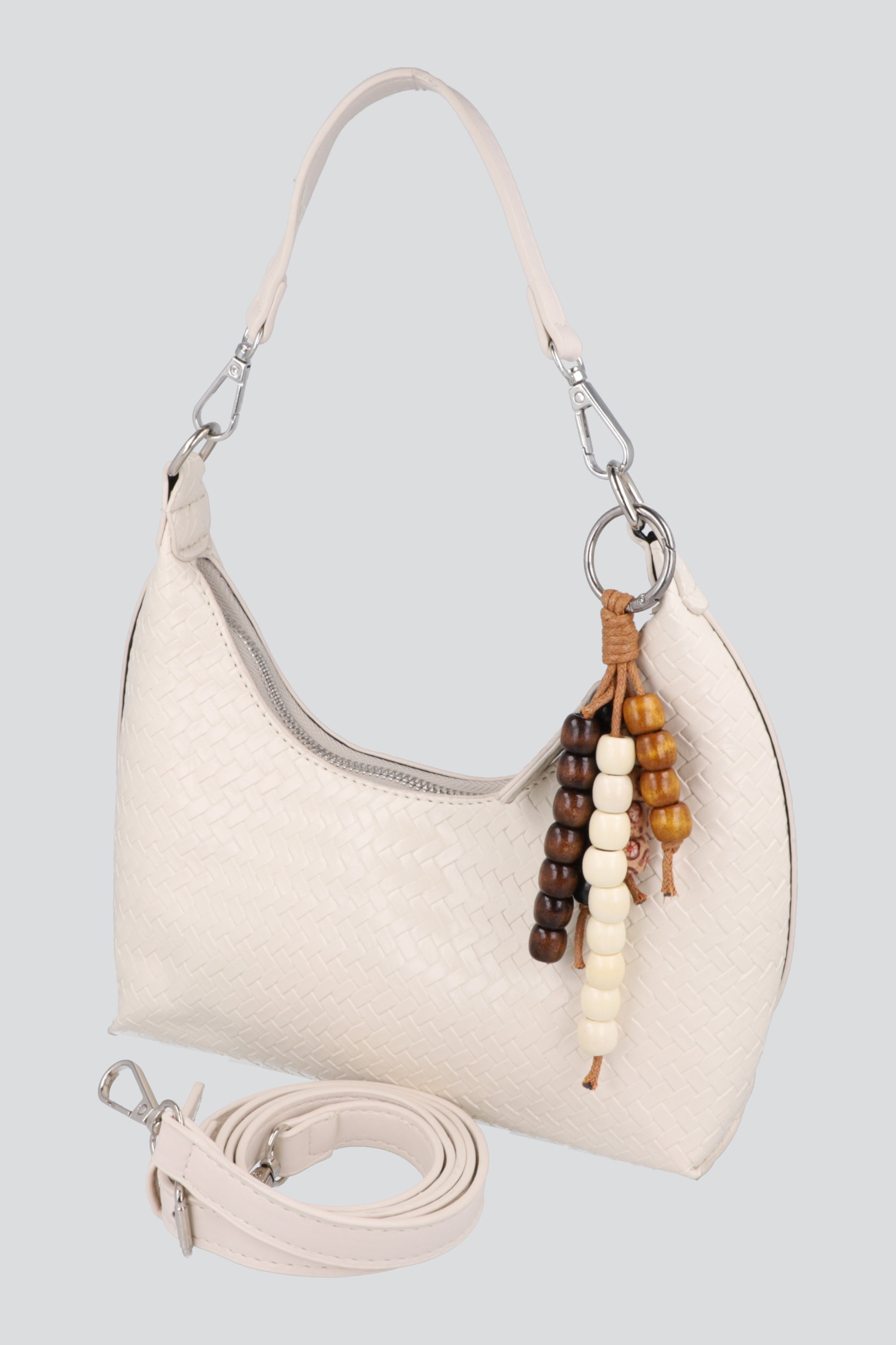 Bolsa shoulder charm textura HUESO