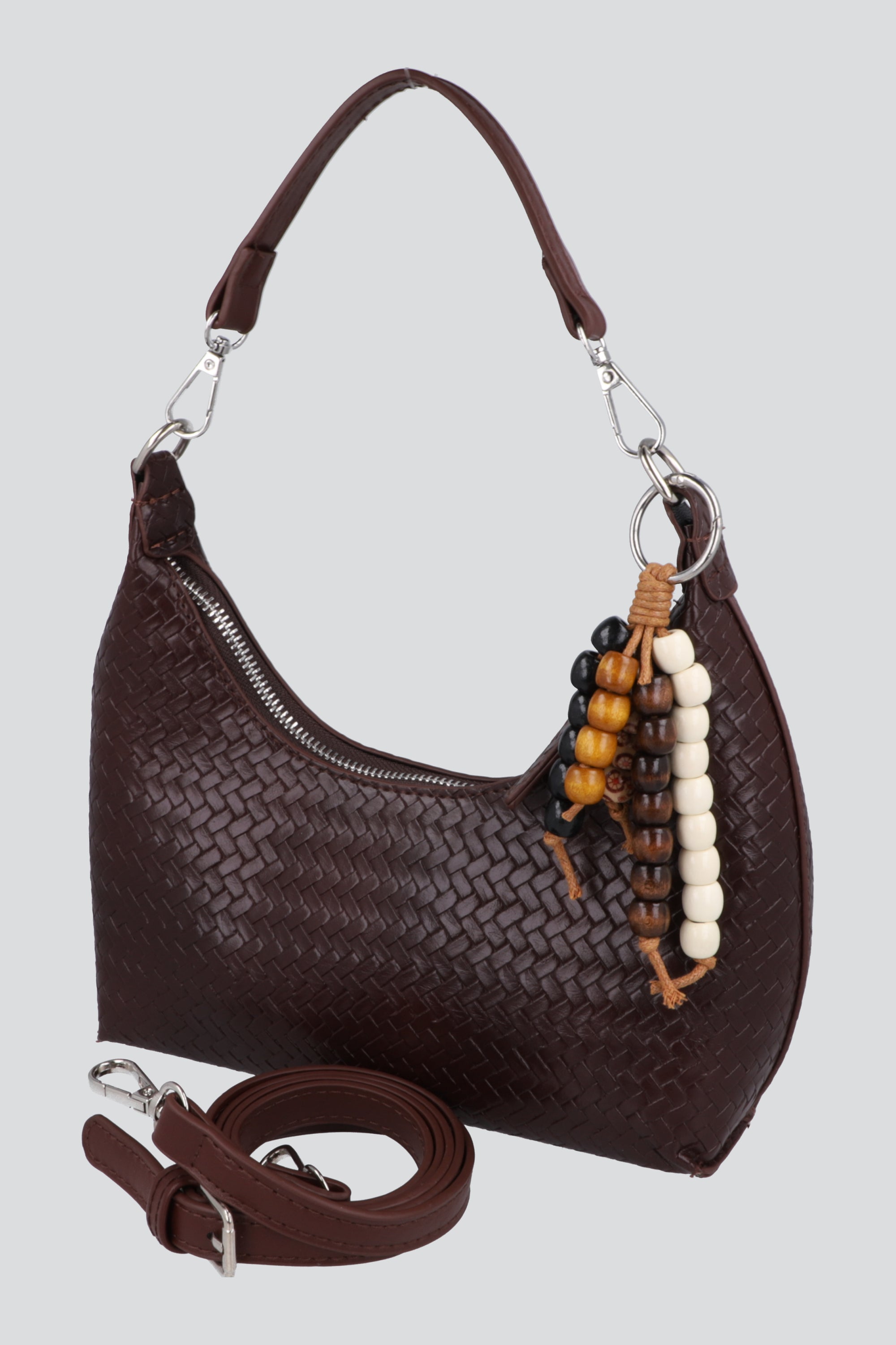 Bolsa shoulder charm textura CAFE