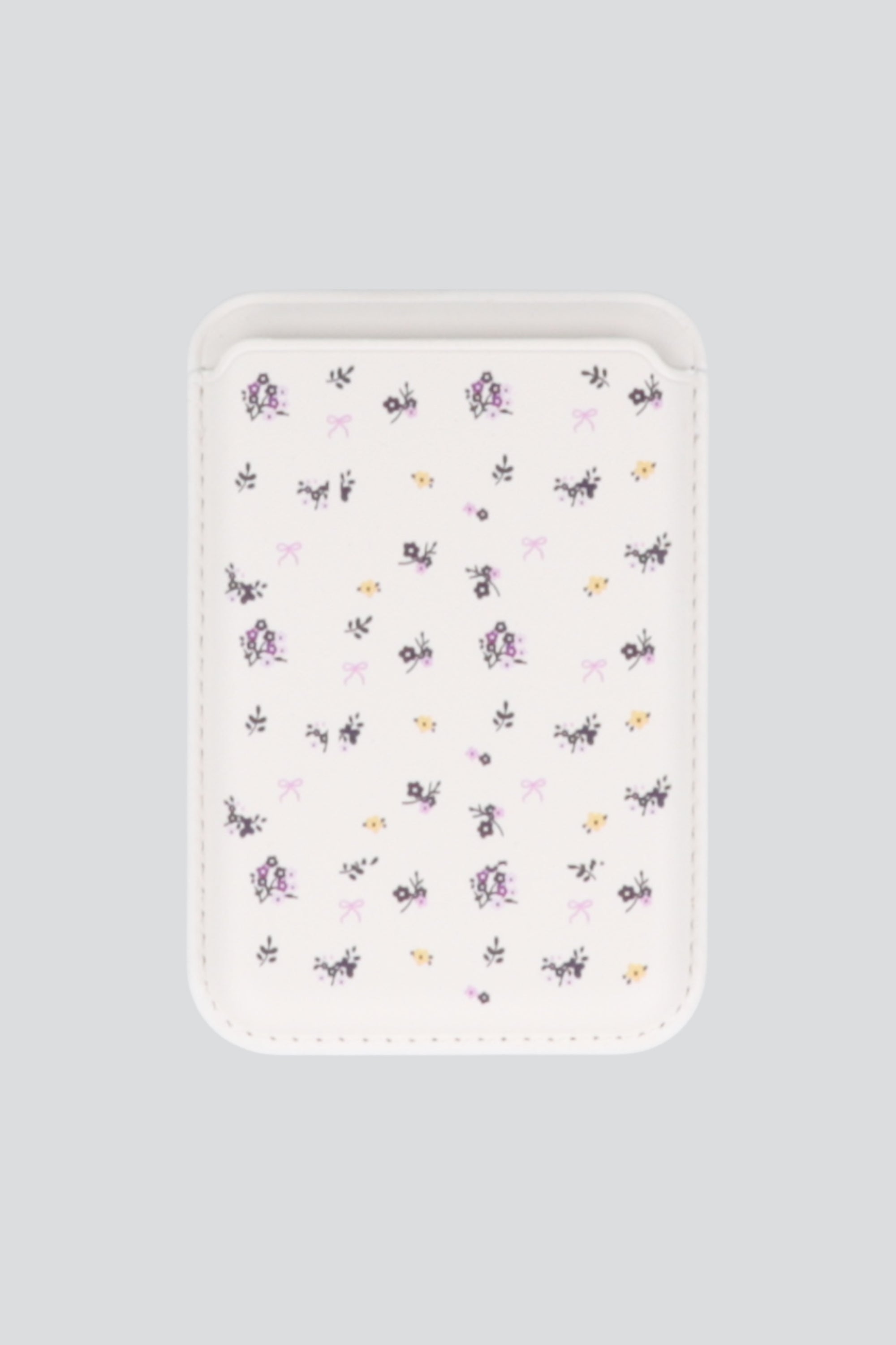 Tarjetero magnético para cel estampado BLANCO