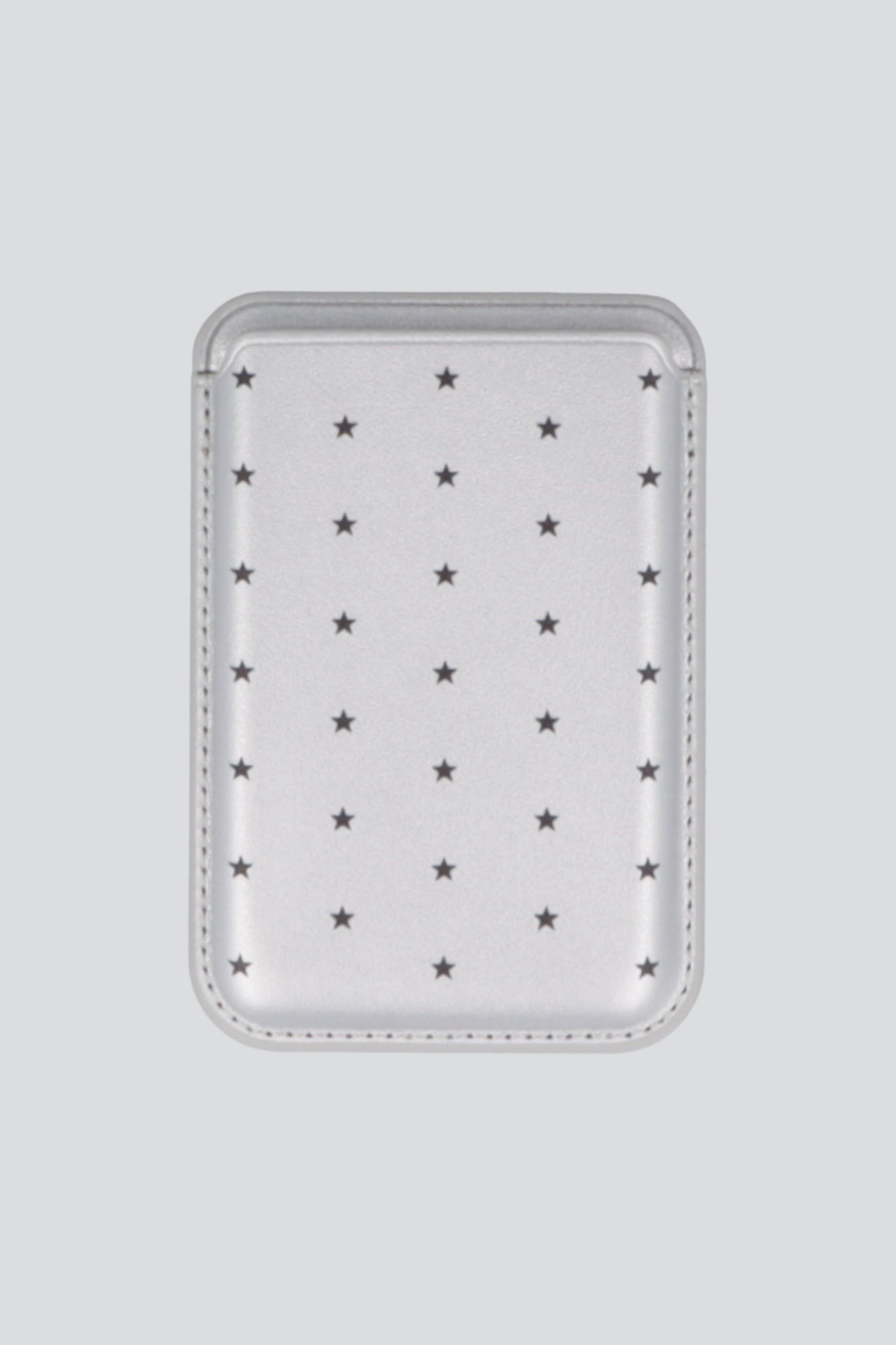 Tarjetero magnético para cel estampado PLATA
