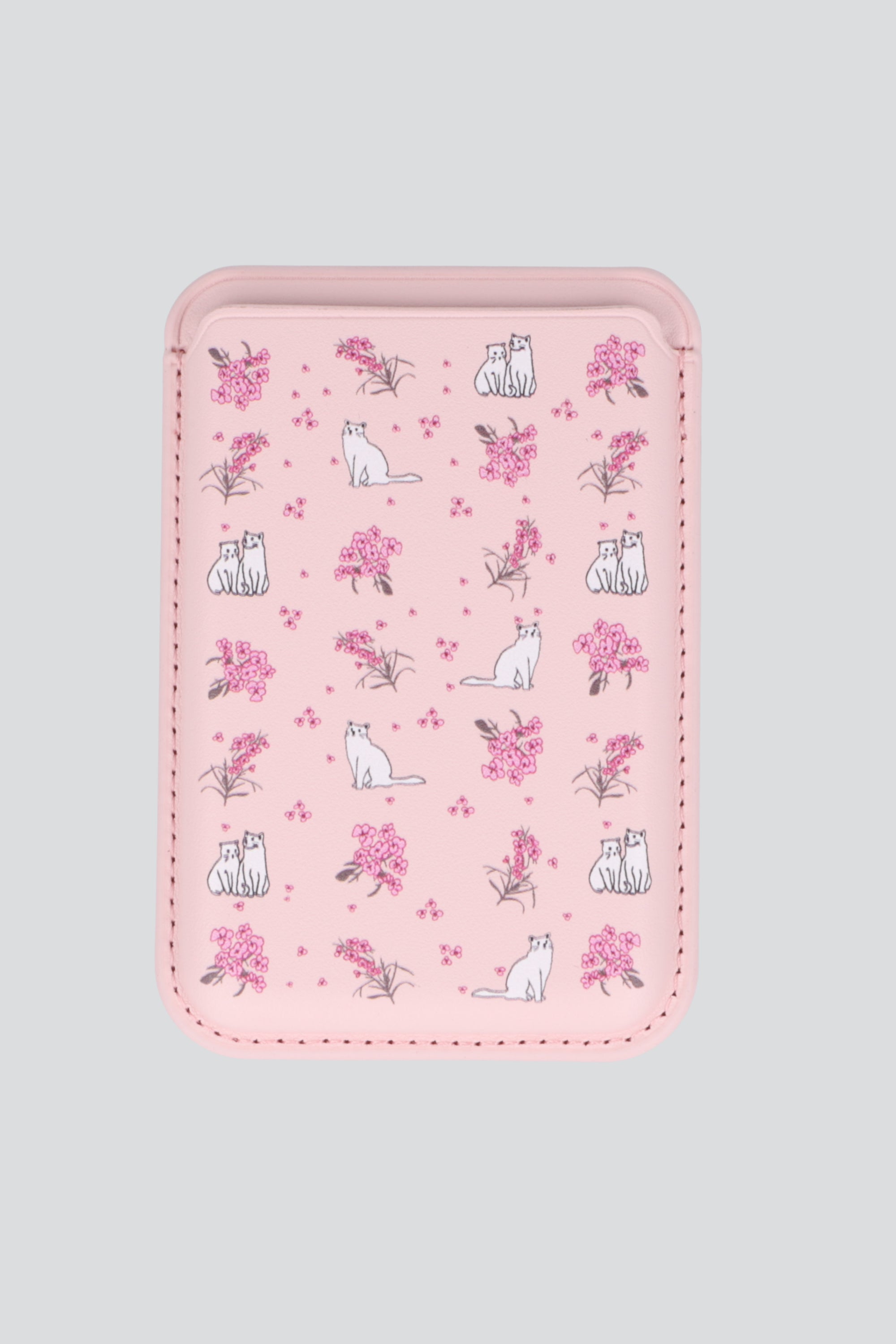 Tarjetero magnético para cel estampado PALO DE ROSA