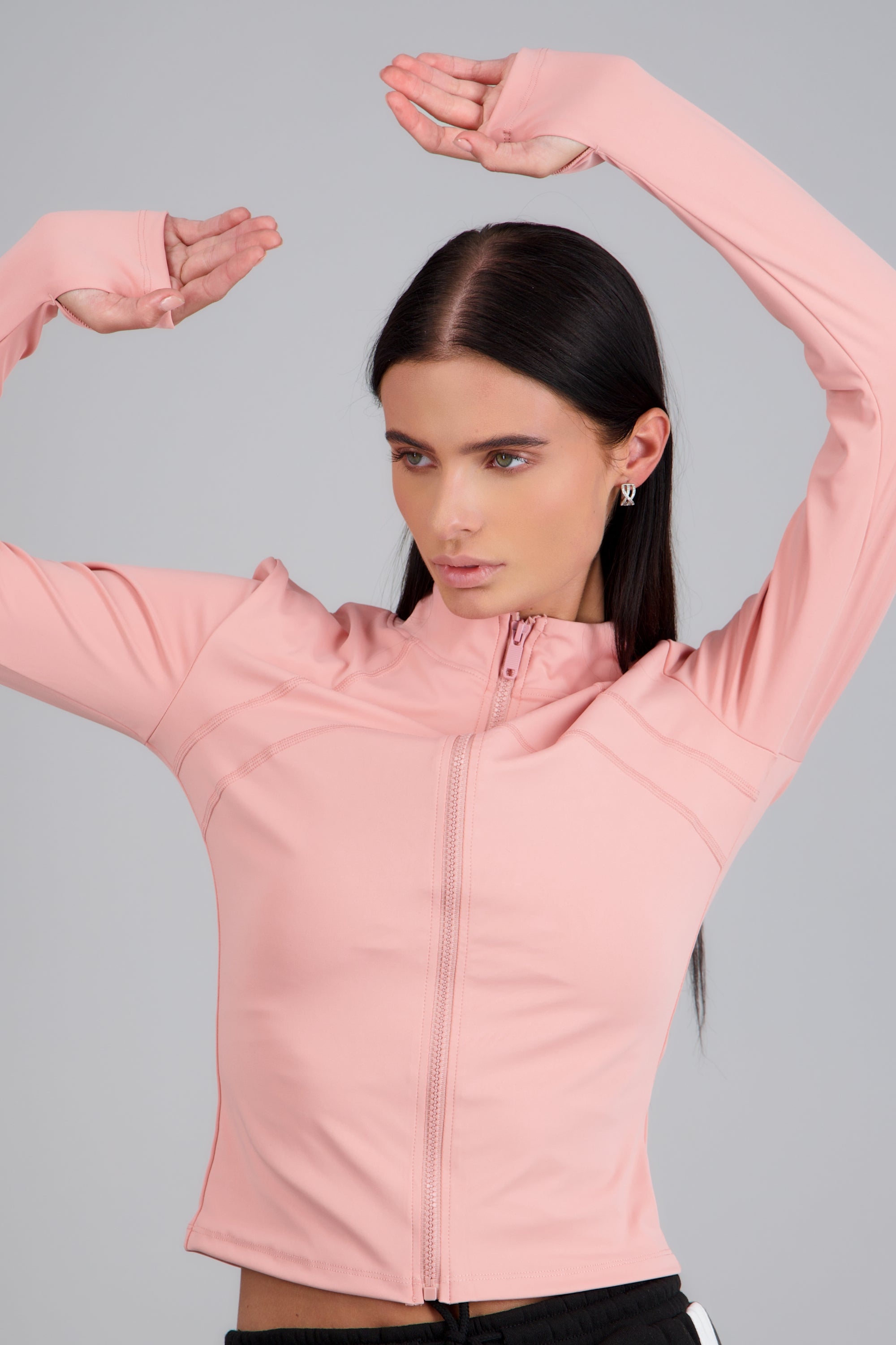 Chamarra que define cuerpo sport ROSA
