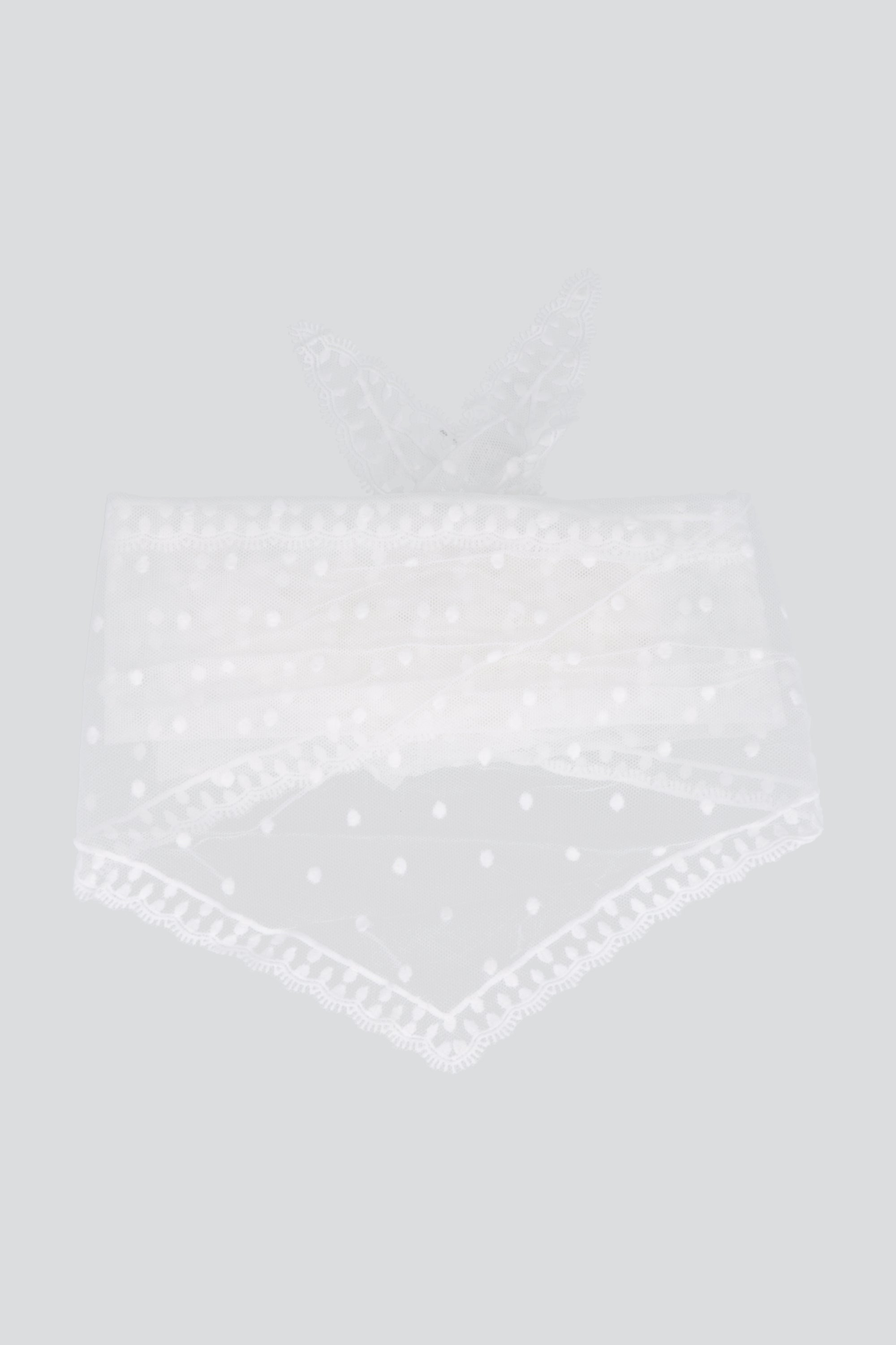 Pañuelo organza puntos bordados BLANCO
