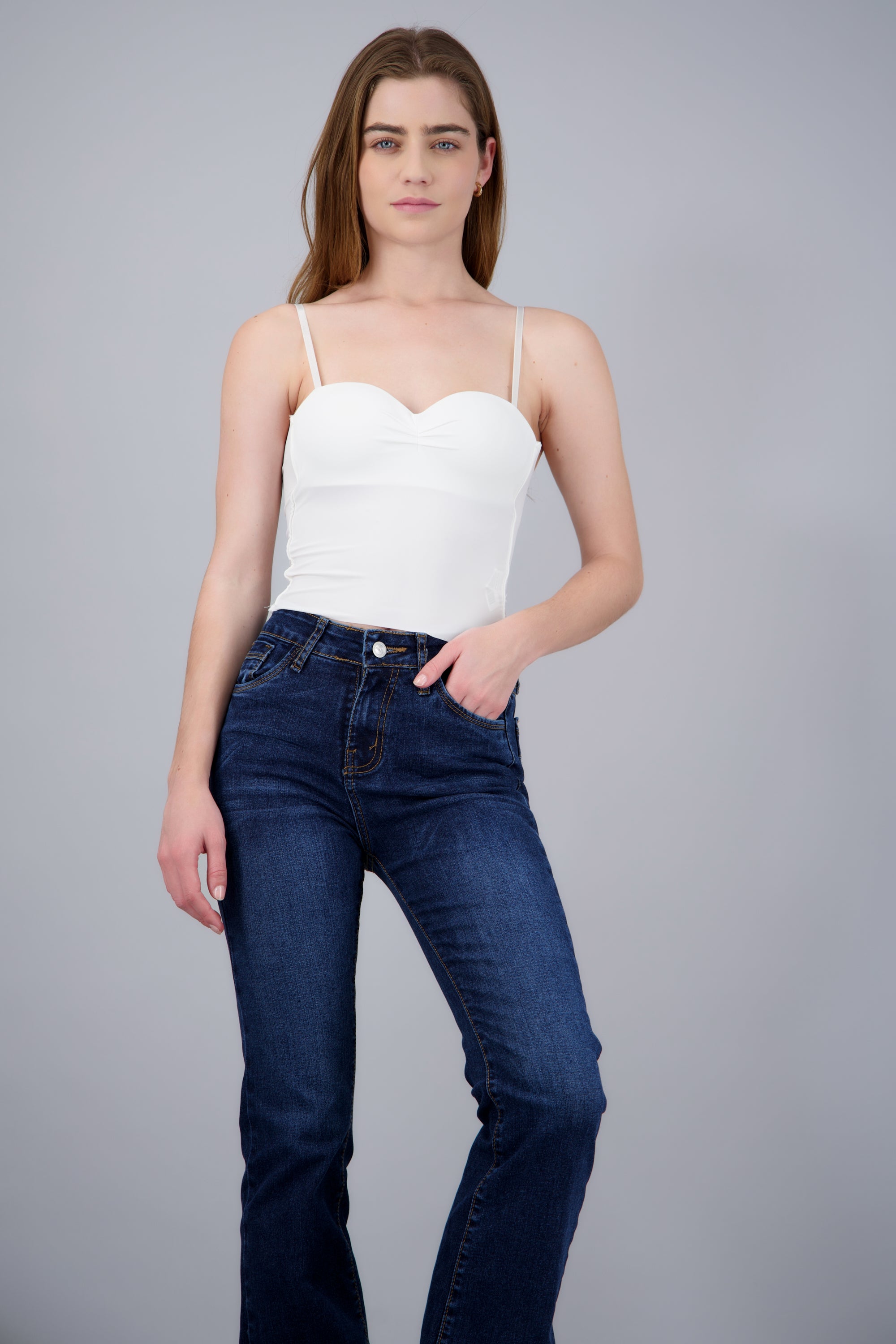Crop top tirantes copas BLANCO