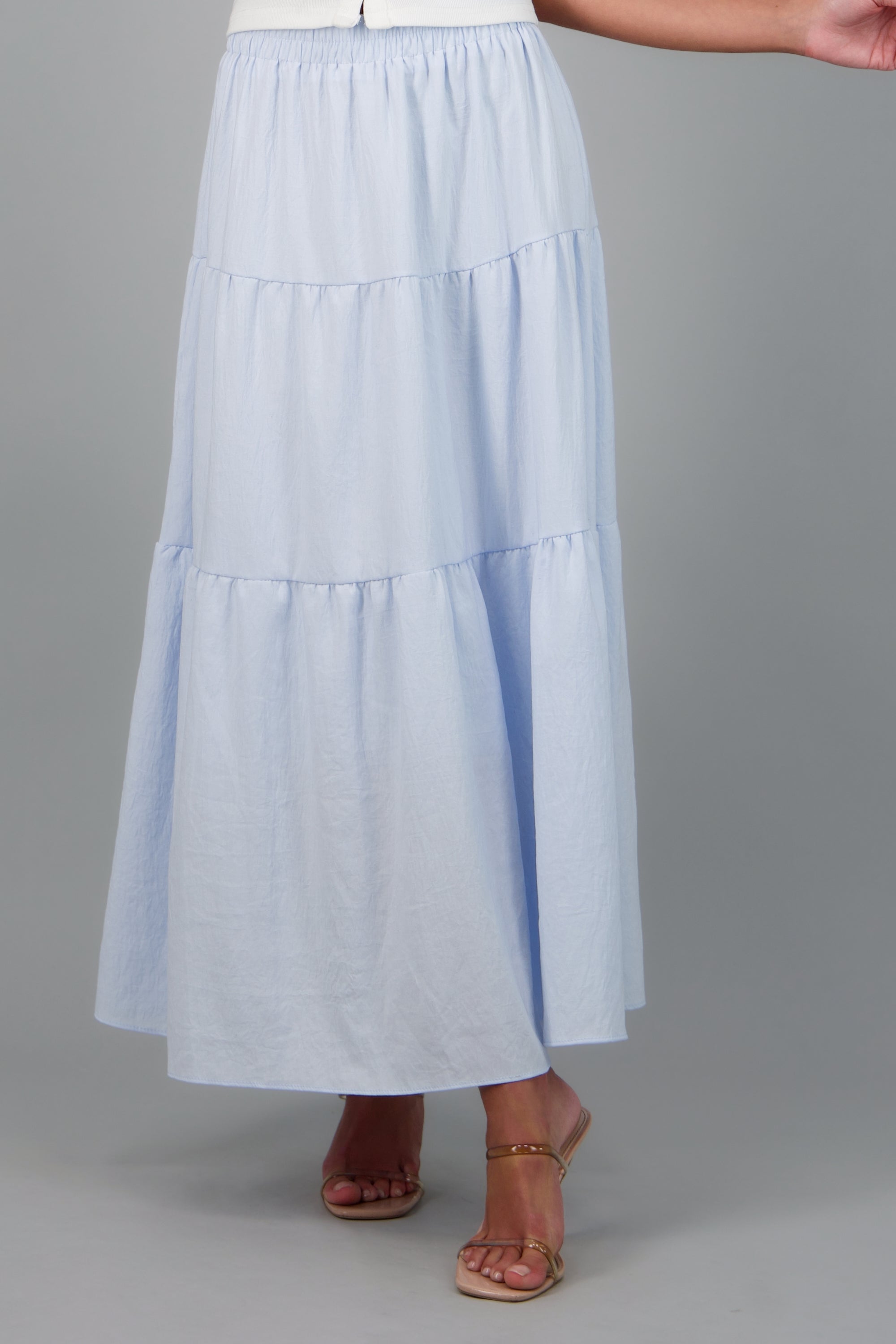 Maxi falda de varios olanes AZUL