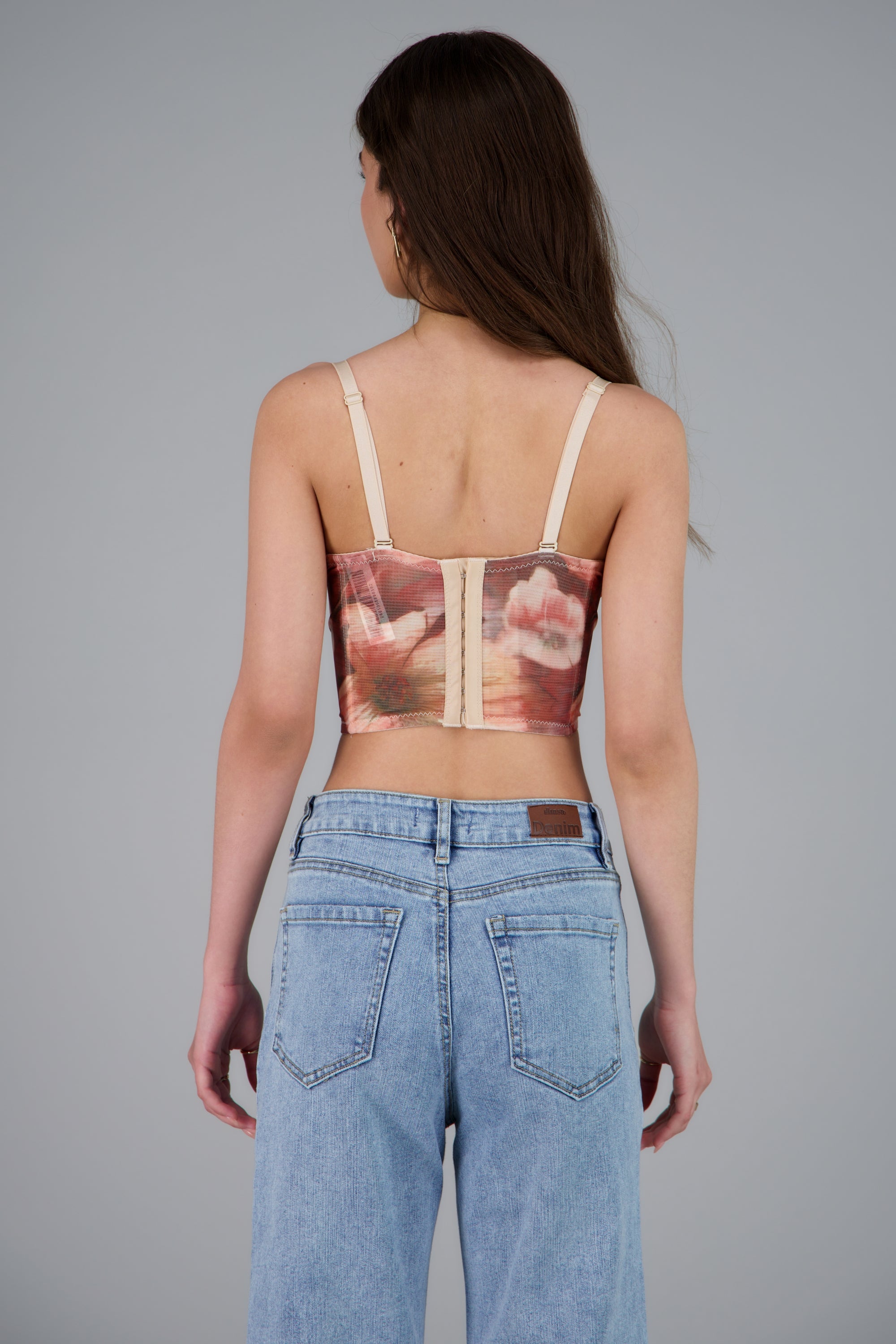 Corset varillas estampado ROSA COMBO