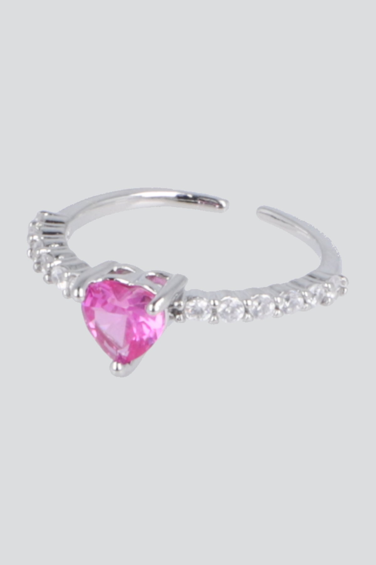 ANILLO CORAZON CRISTAL BRILLOS PQ ROJO