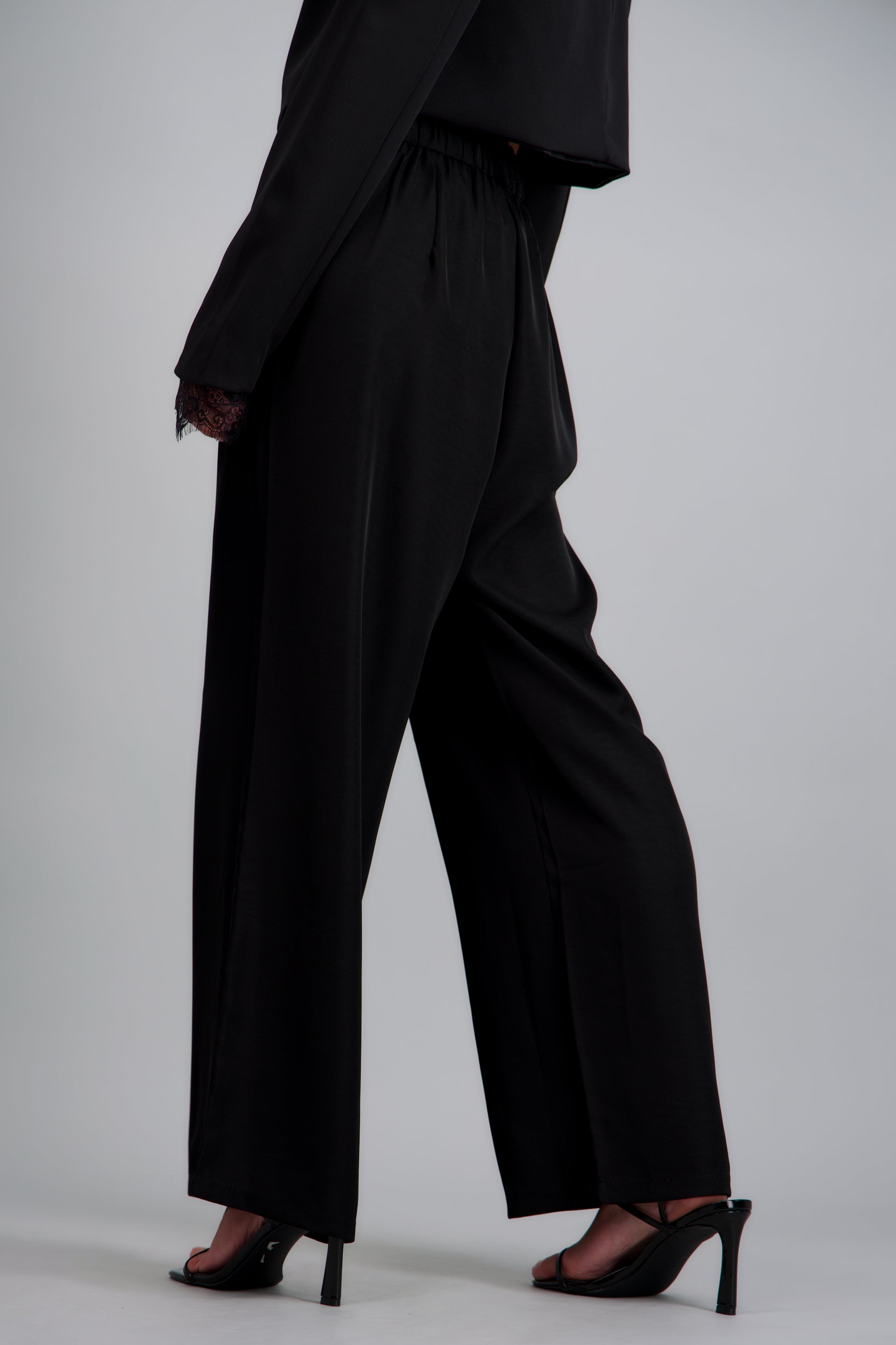Pantalón wide leg de vestir NEGRO