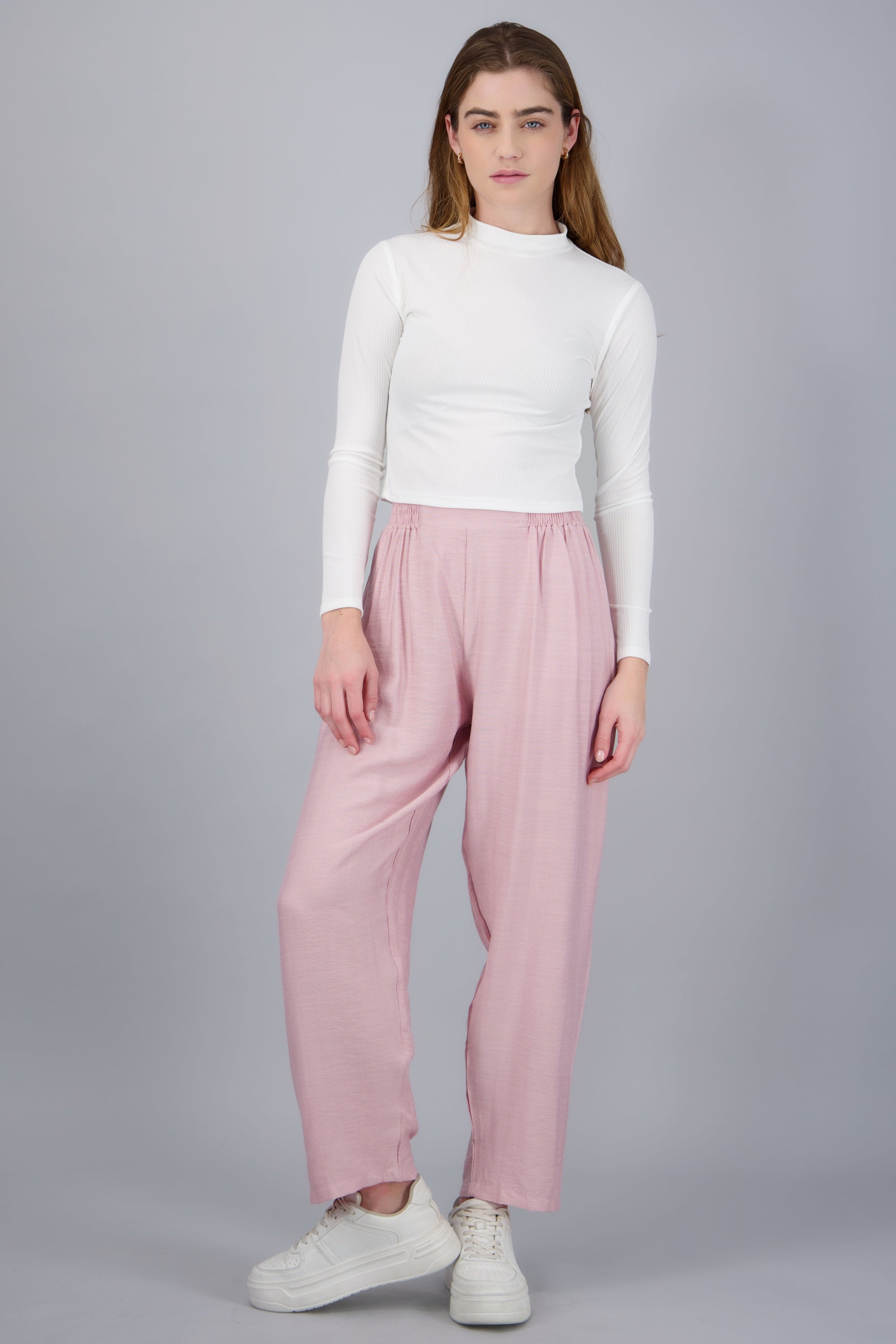 Pantalón recto básico ROSA