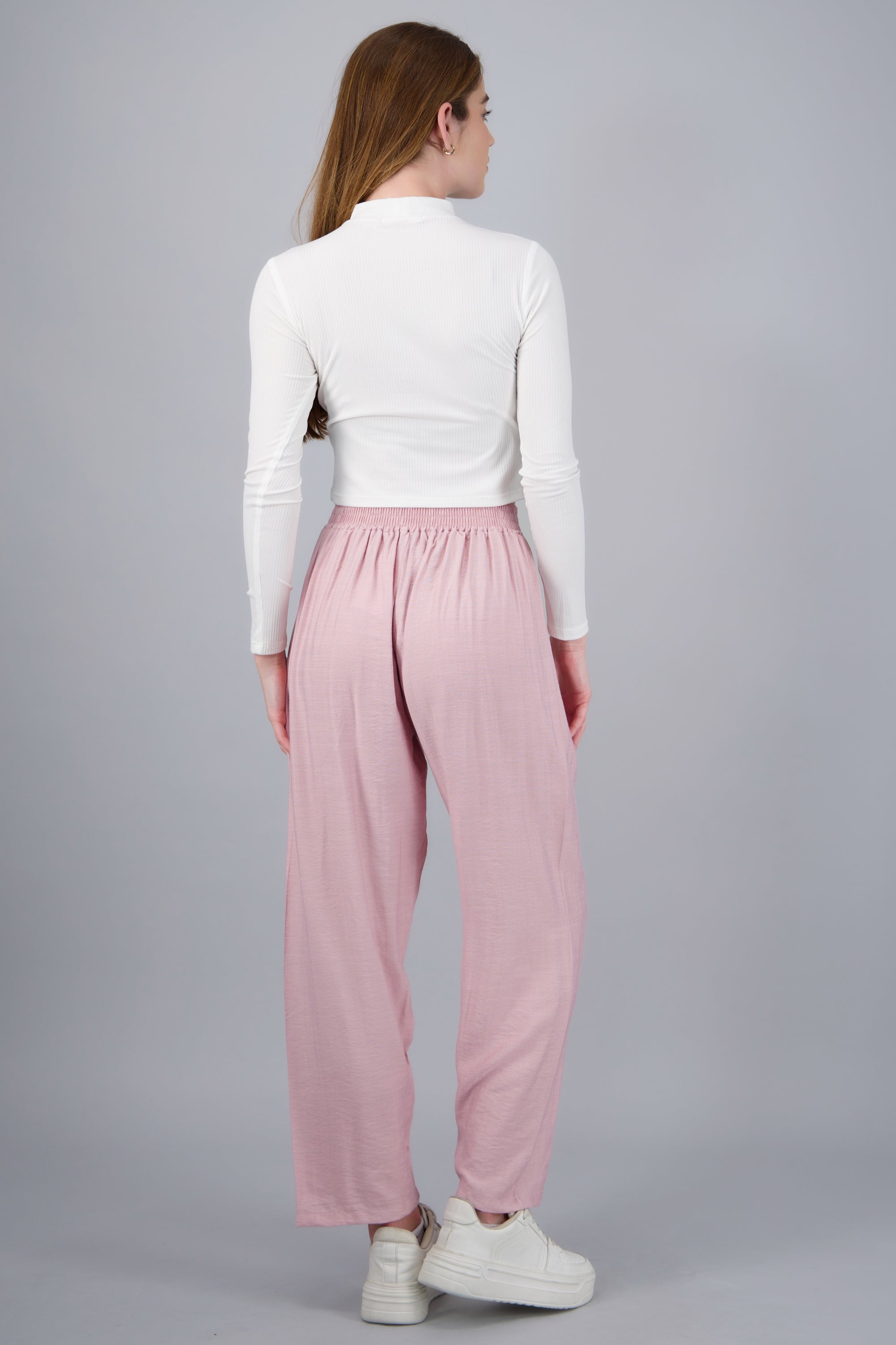 Pantalón recto básico ROSA