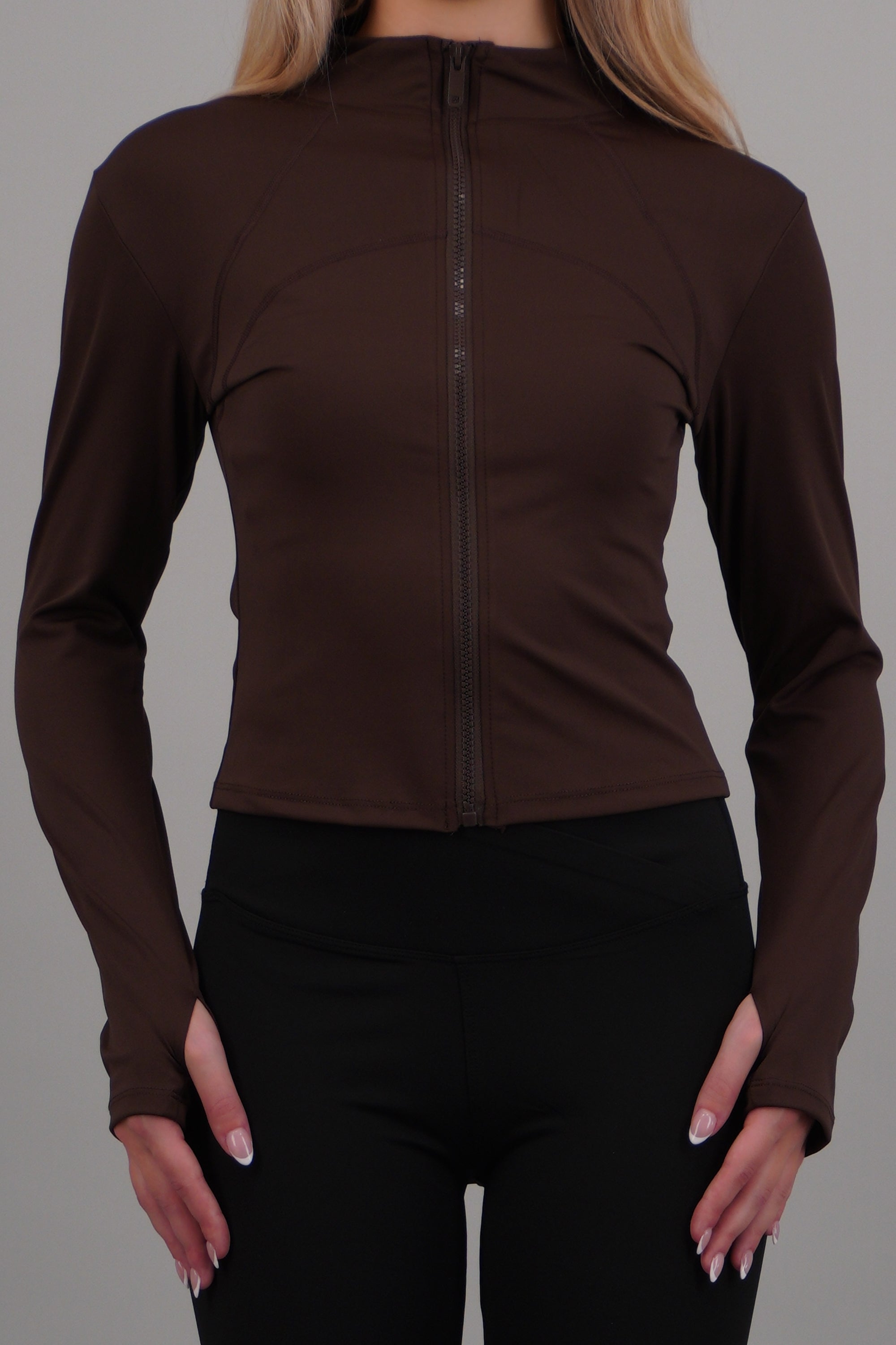 Chamarra con zipper deportiva CHOCOLATE