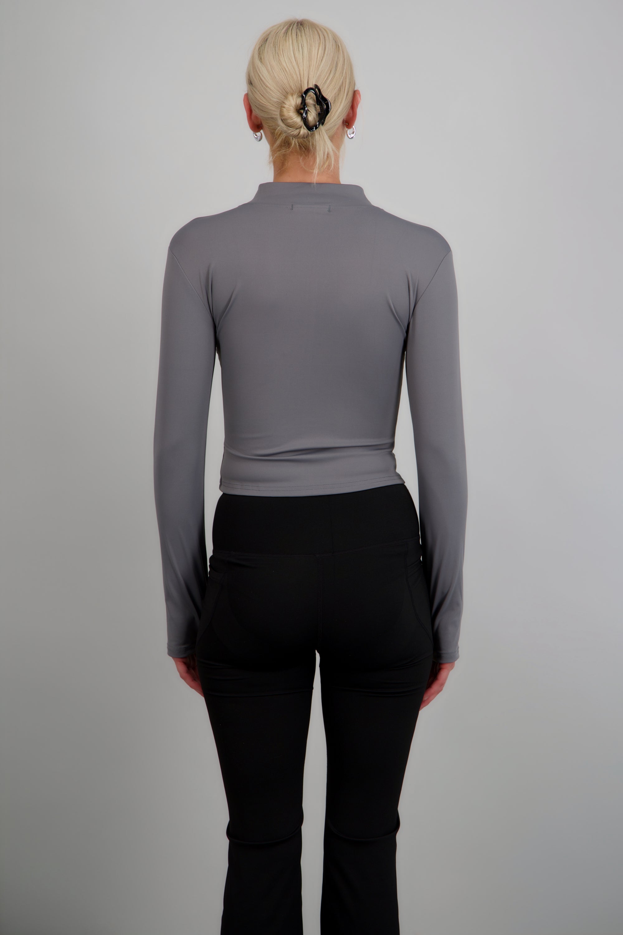 Chamarra con zipper deportiva GRIS