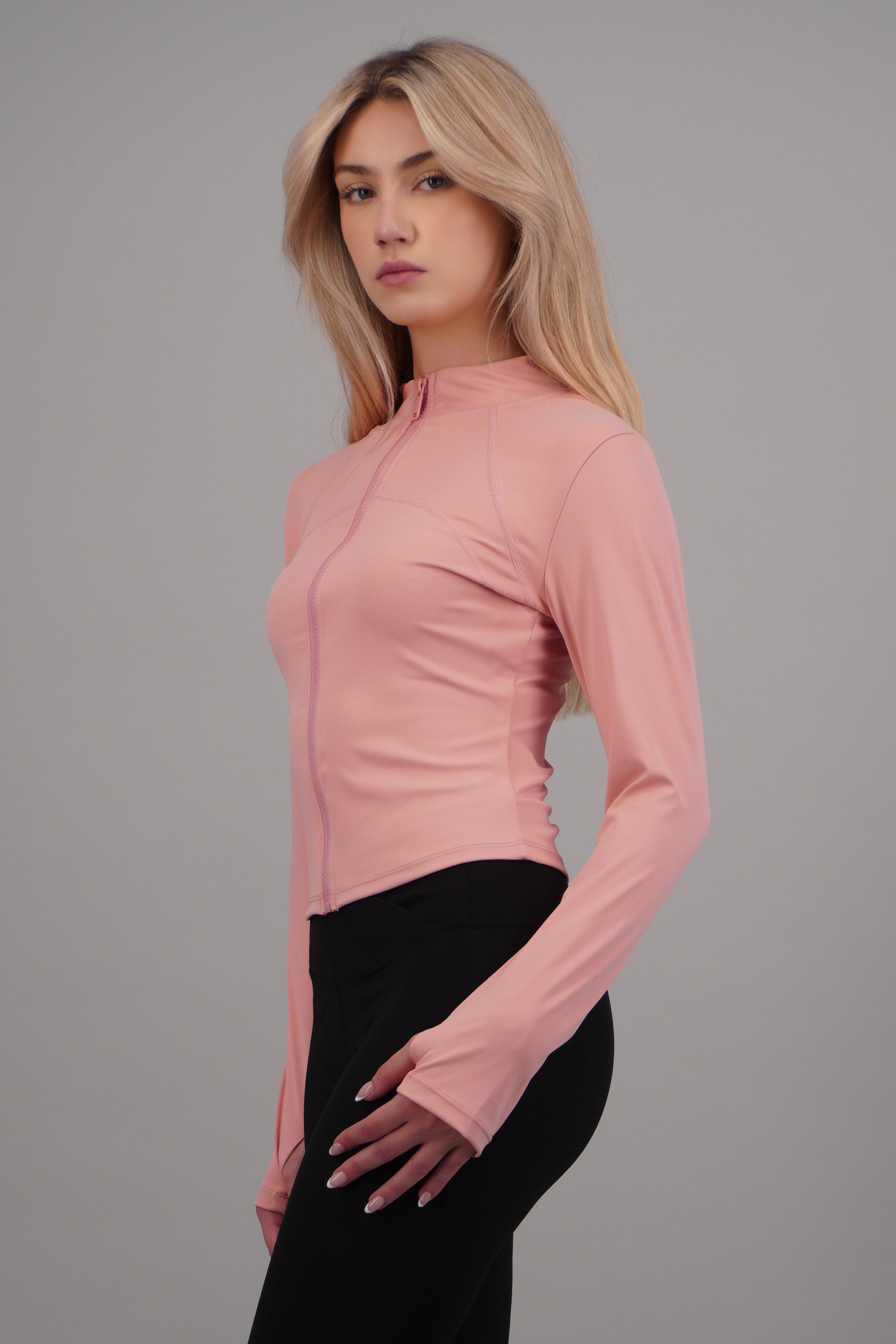 Chamarra con zipper deportiva PALO DE ROSA