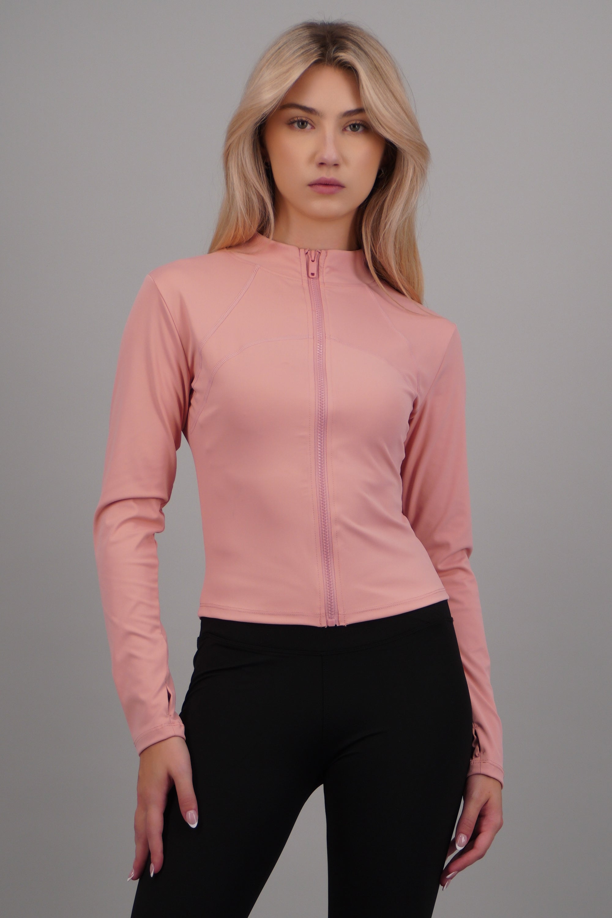 Chamarra con zipper deportiva PALO DE ROSA
