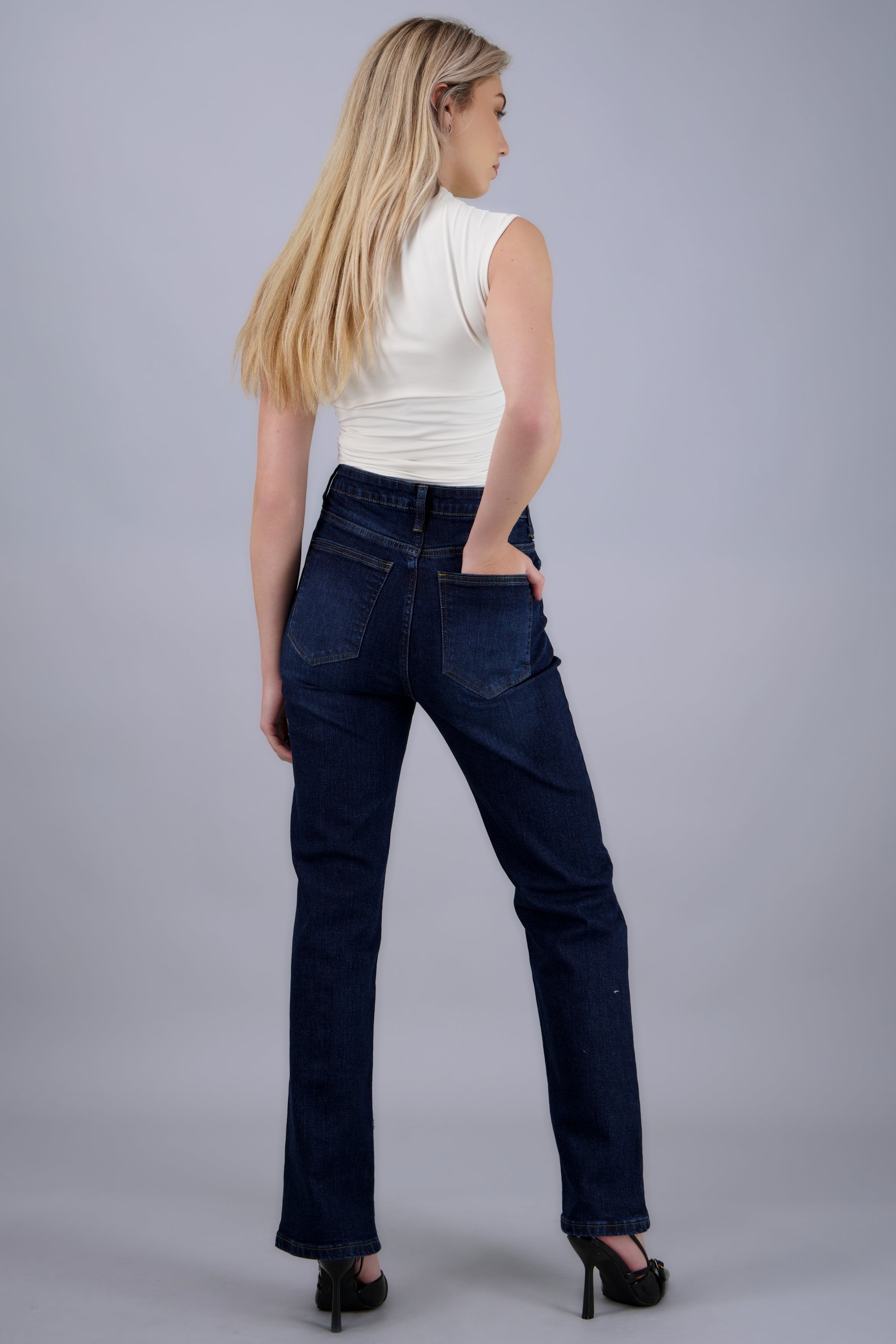 Jeans straight slim MEDIUM WASH