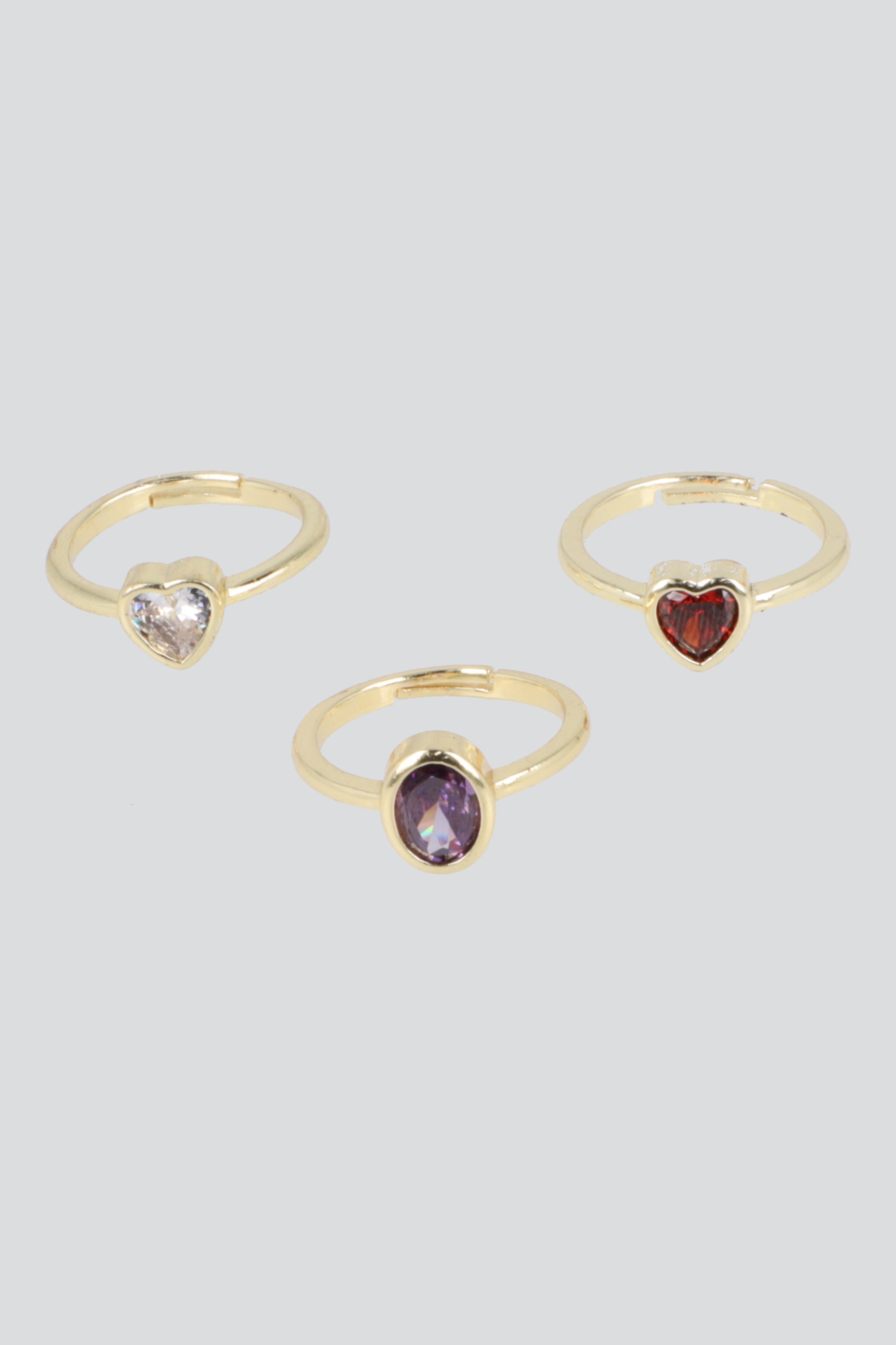 3 P ANILLOS CORAZON PQ ORO