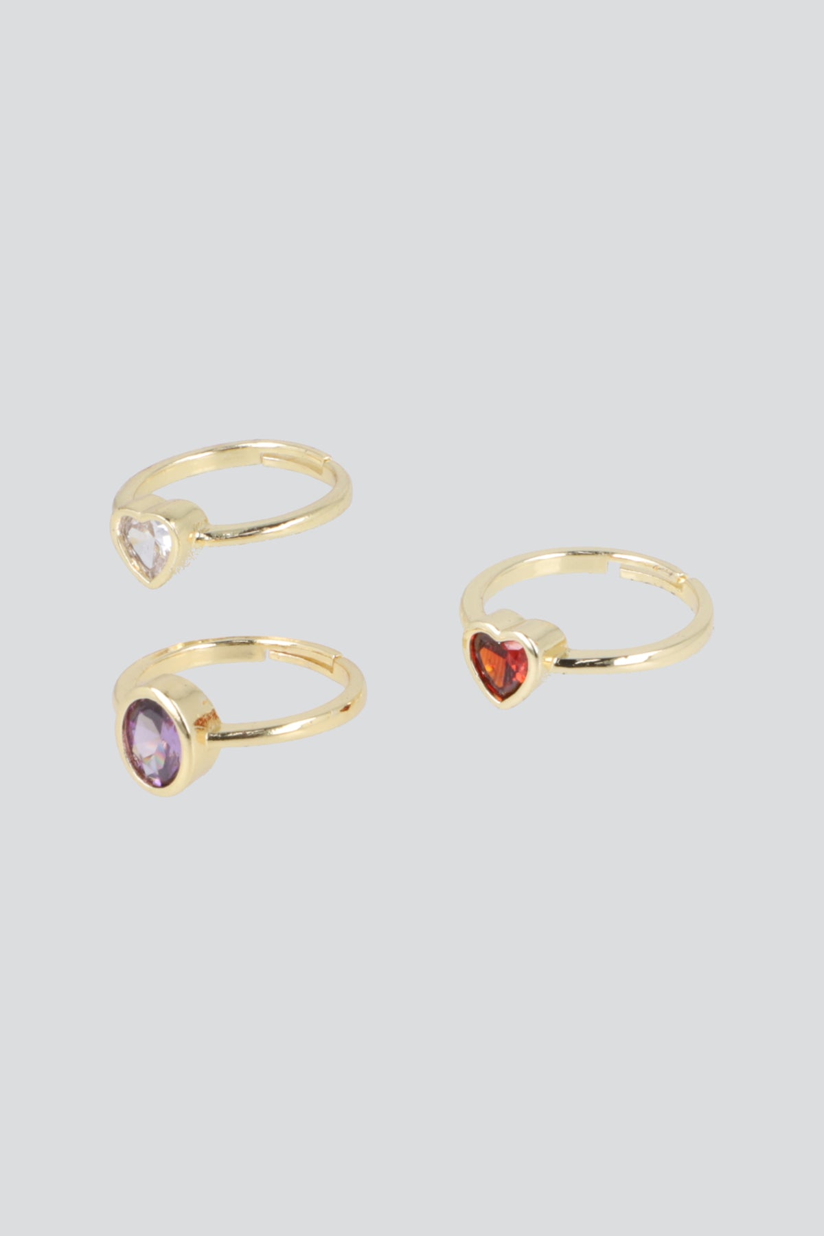 3 P ANILLOS CORAZON PQ ORO