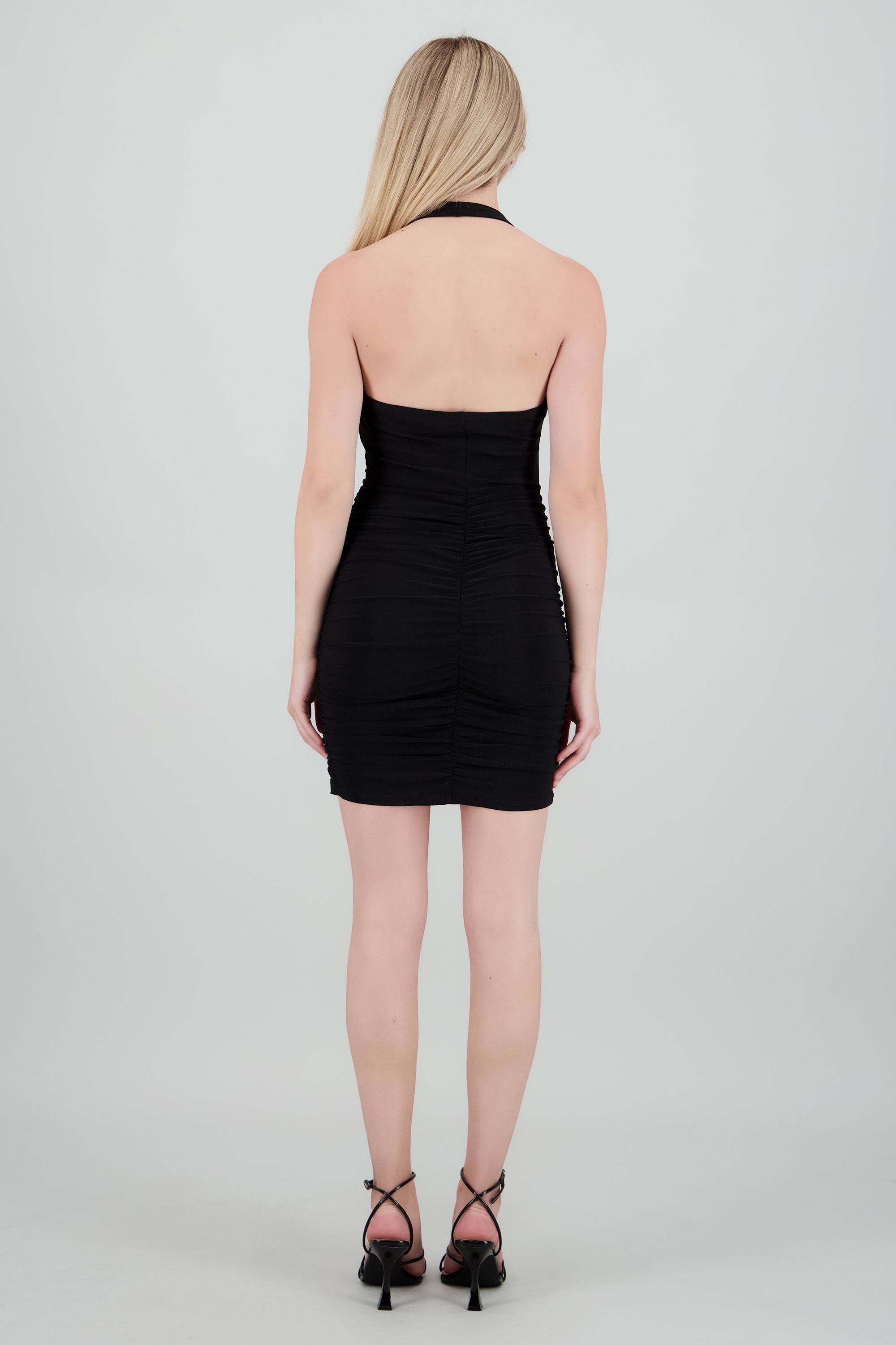 Vestido halter liso NEGRO