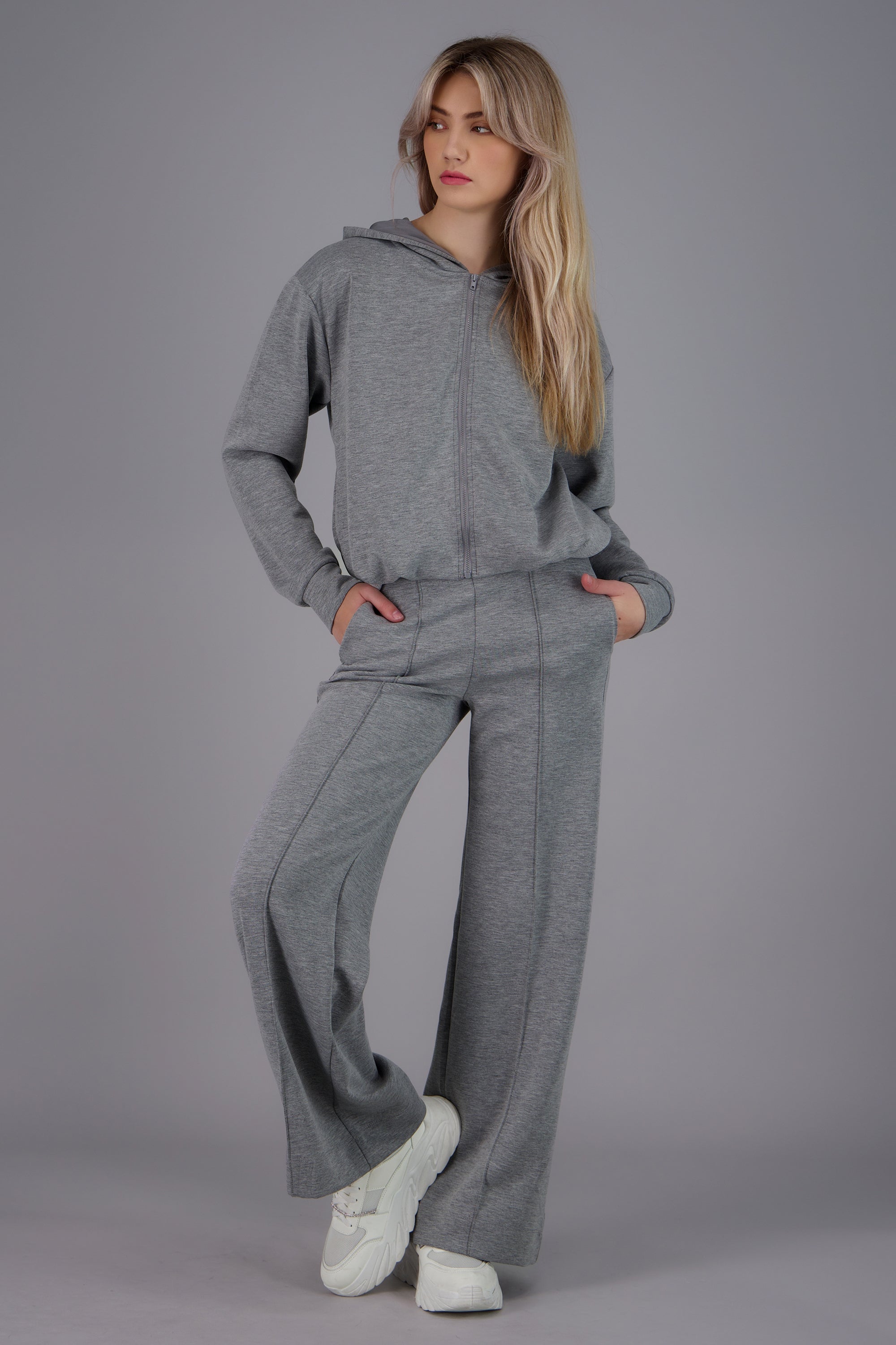 Pants corte recto linea costura GRIS JASPE