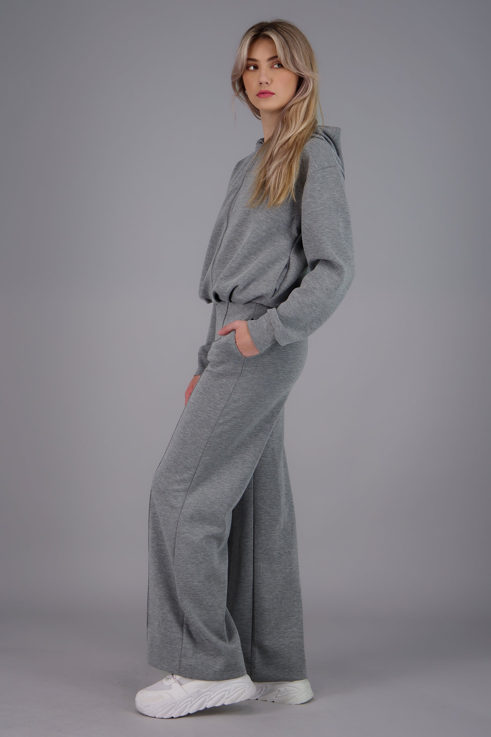 Pants corte recto linea costura GRIS JASPE