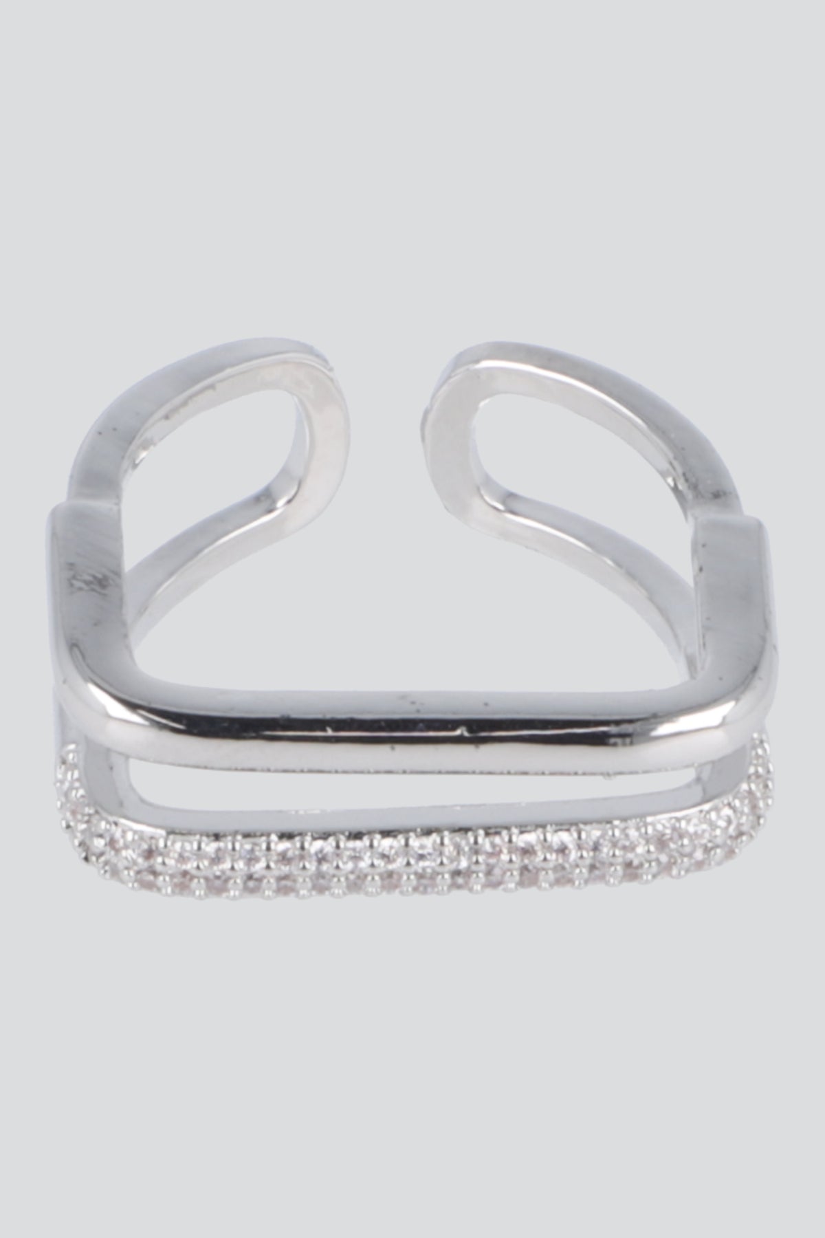 ANILLO CUADRADO BRILLOS PQ PLATA
