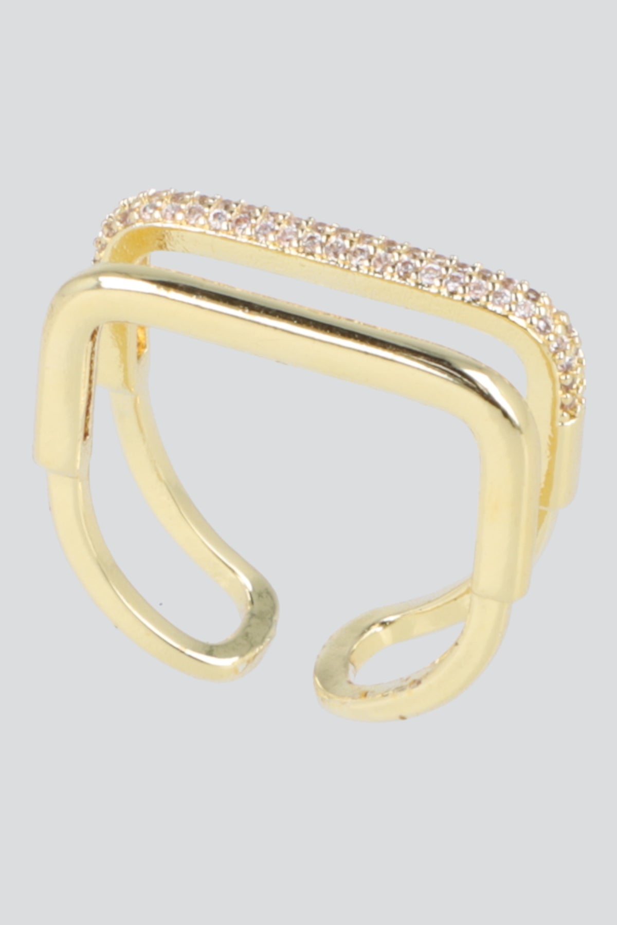 ANILLO CUADRADO BRILLOS PQ ORO