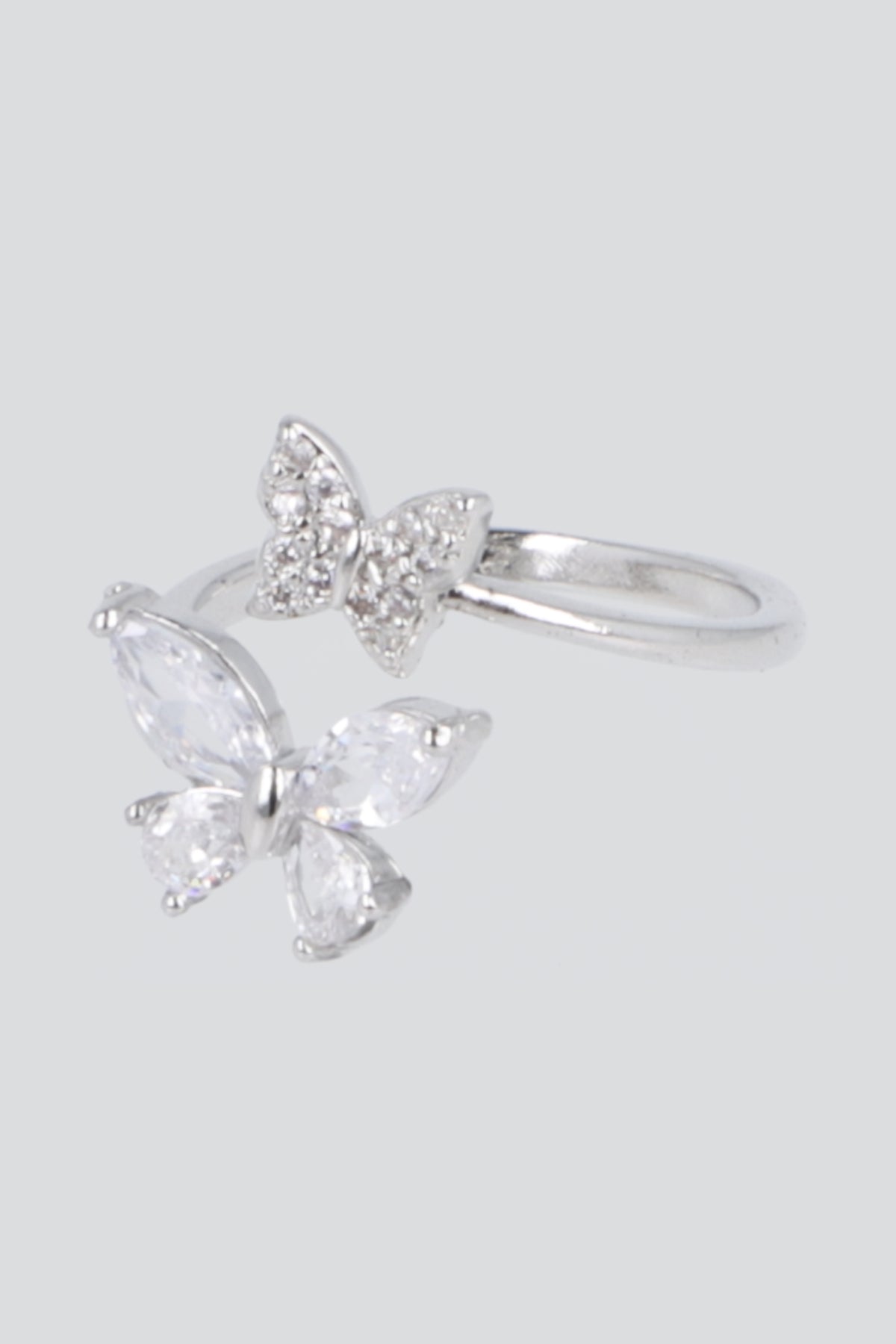 ANILLO 2 MARIPOSAS PQ PLATA