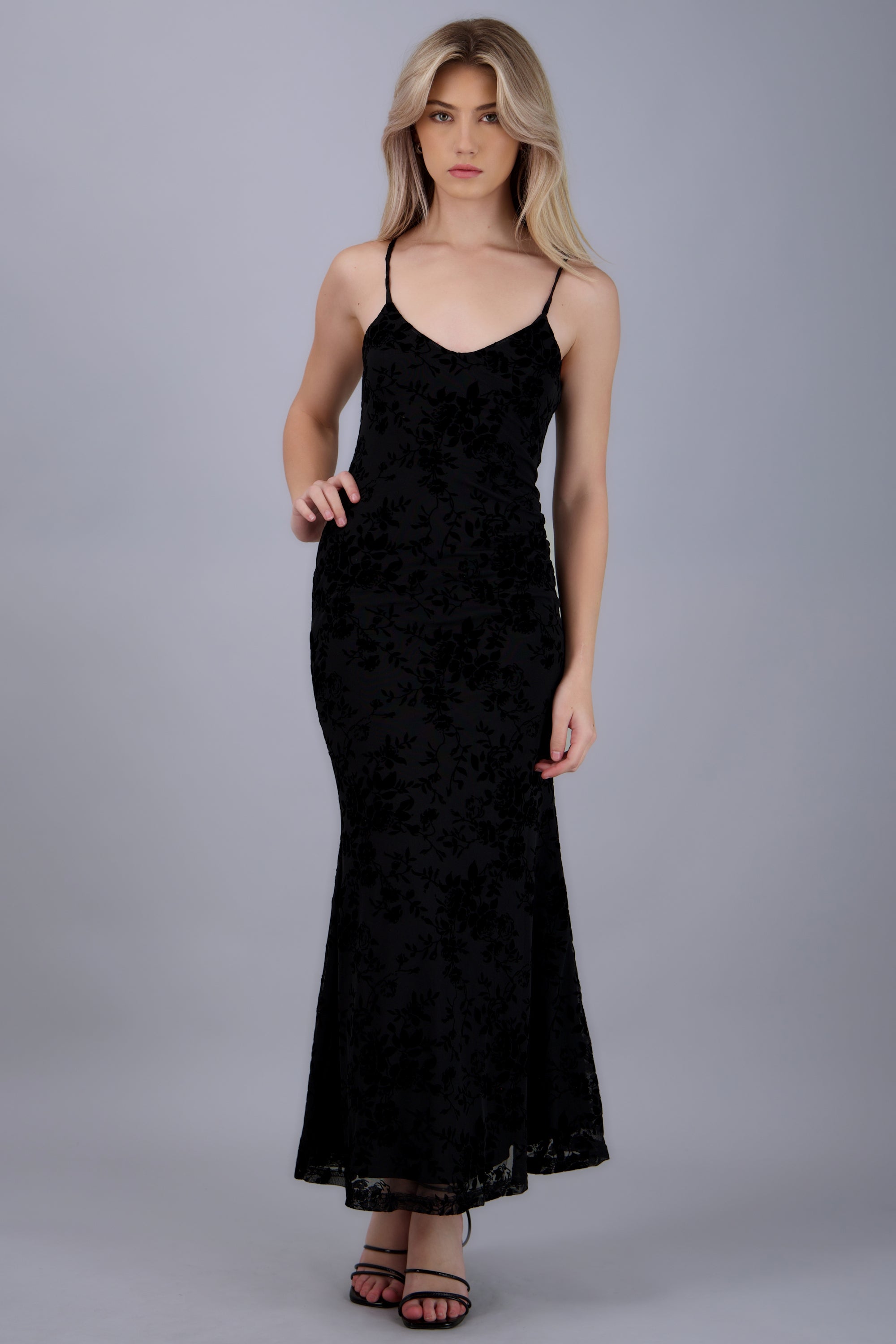 Vestido mesh tirantes NEGRO