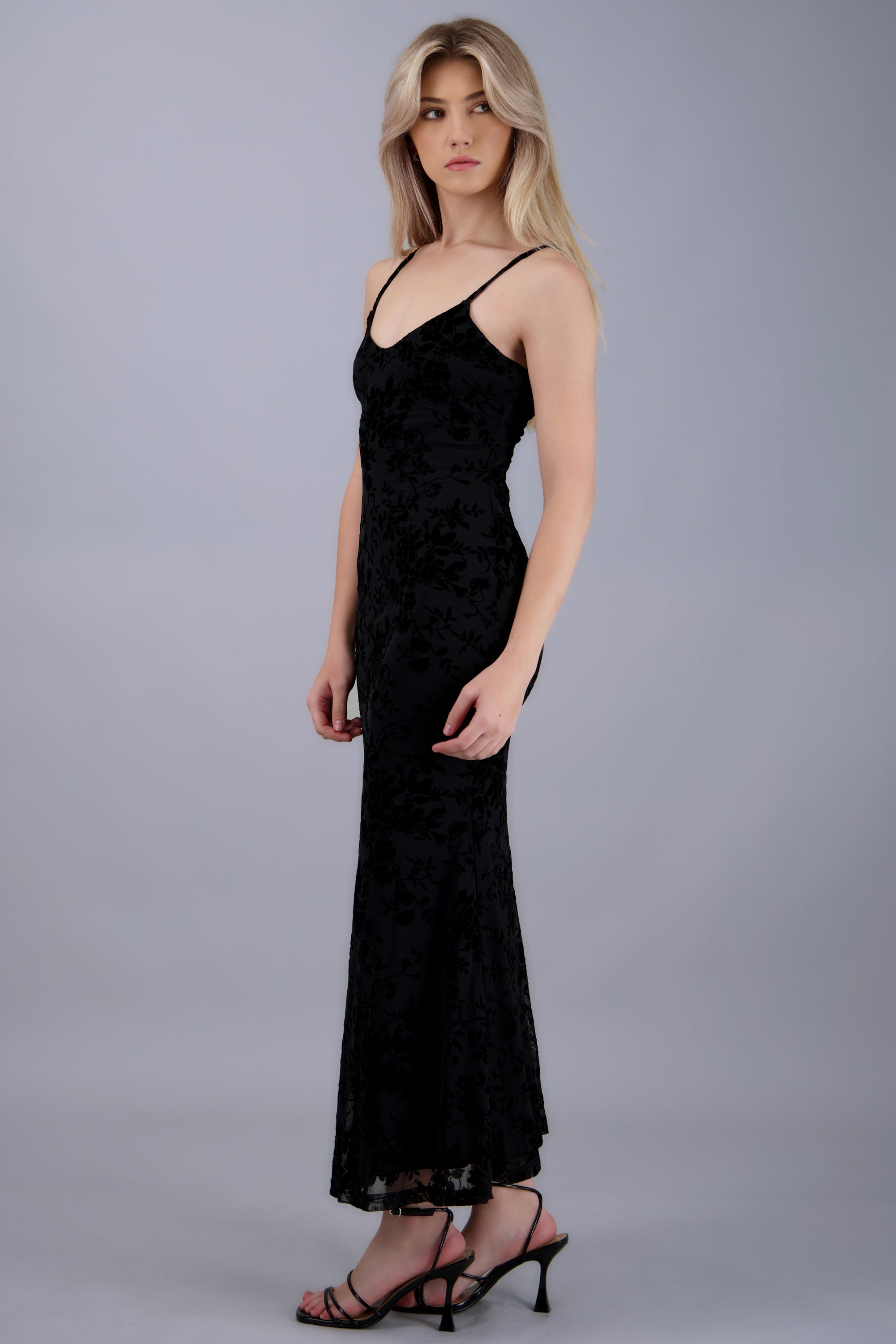 Vestido mesh tirantes NEGRO