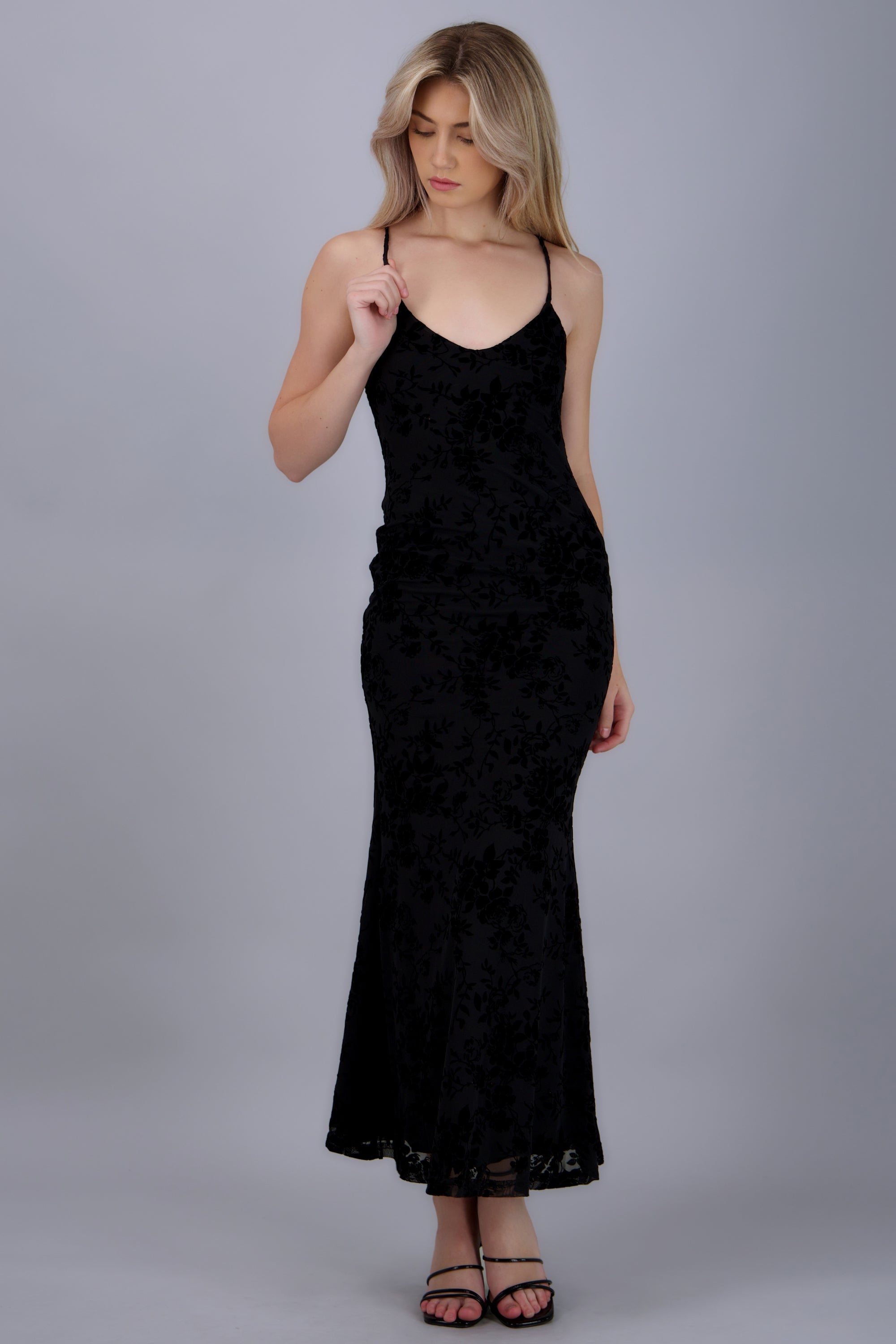 Vestido mesh tirantes NEGRO