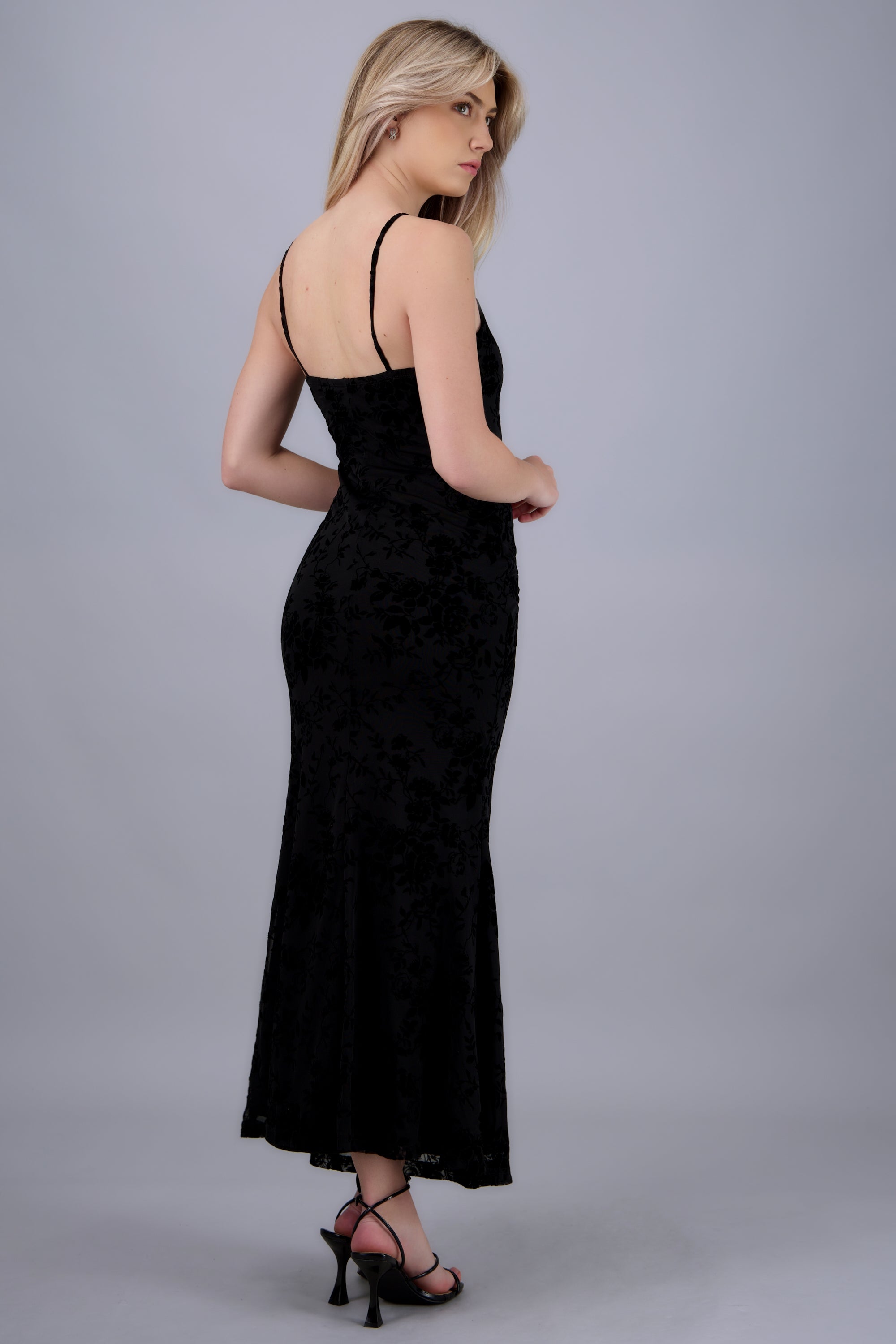 Vestido mesh tirantes NEGRO