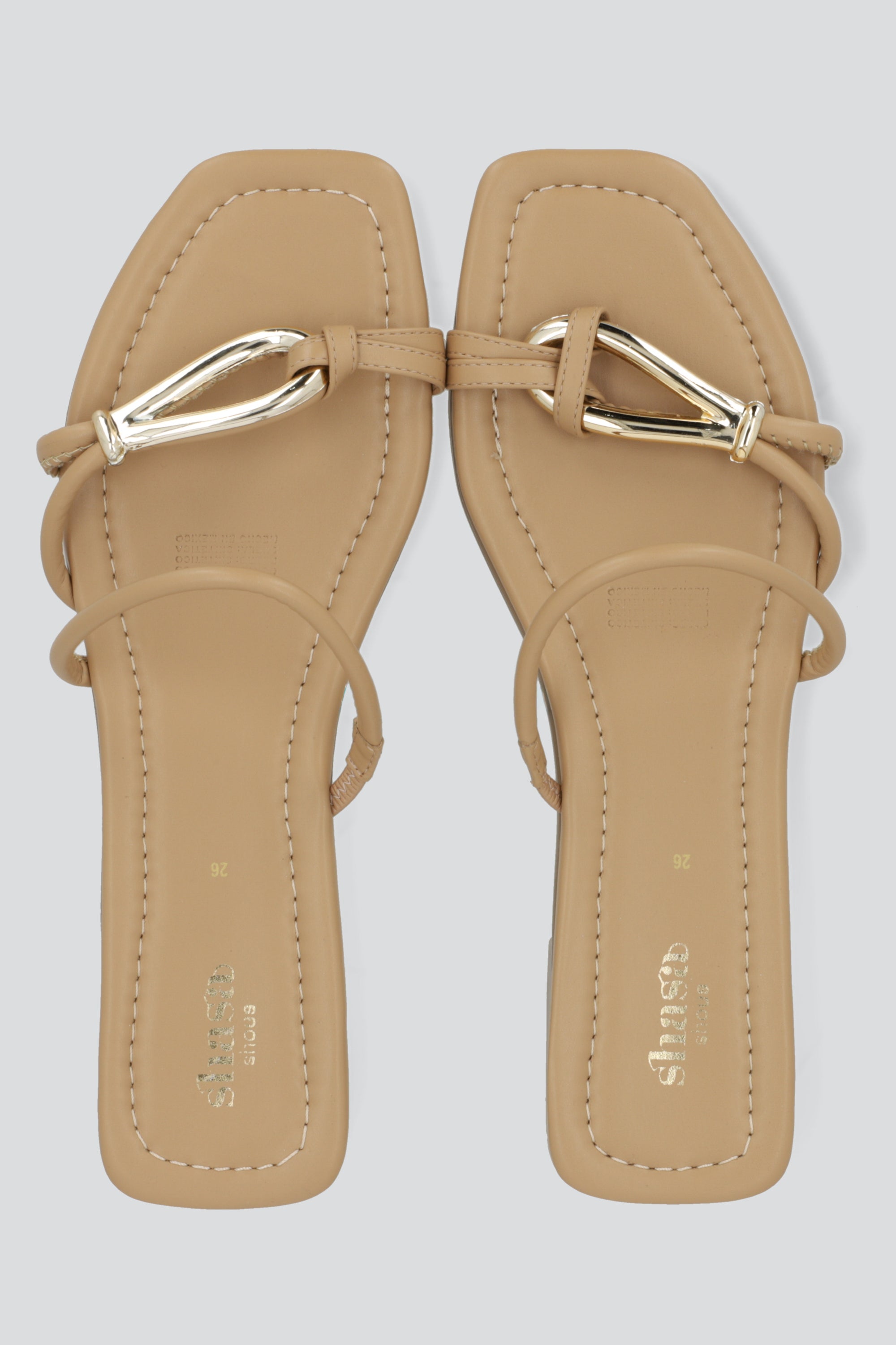 Sandalia mula hebilla ovalo NUDE