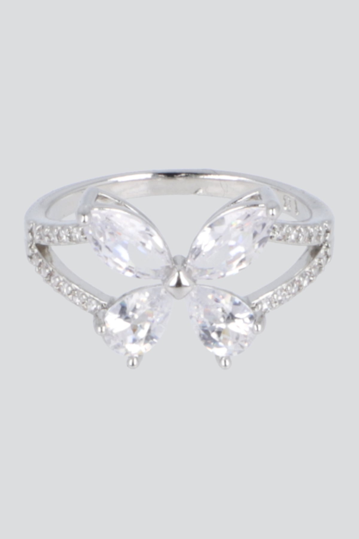 ANILLO MARIPOSA CRISTAL PQ PLATA