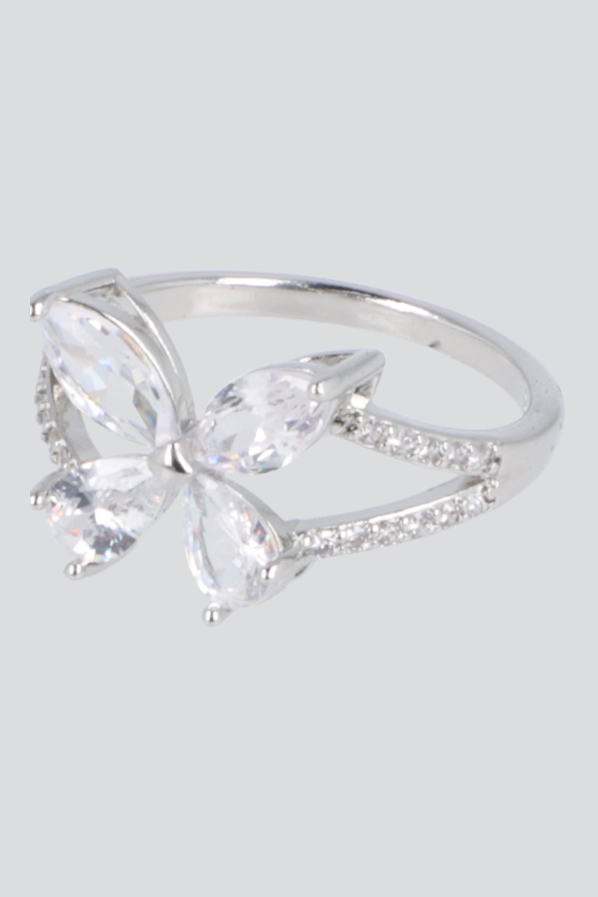 ANILLO MARIPOSA CRISTAL PQ PLATA