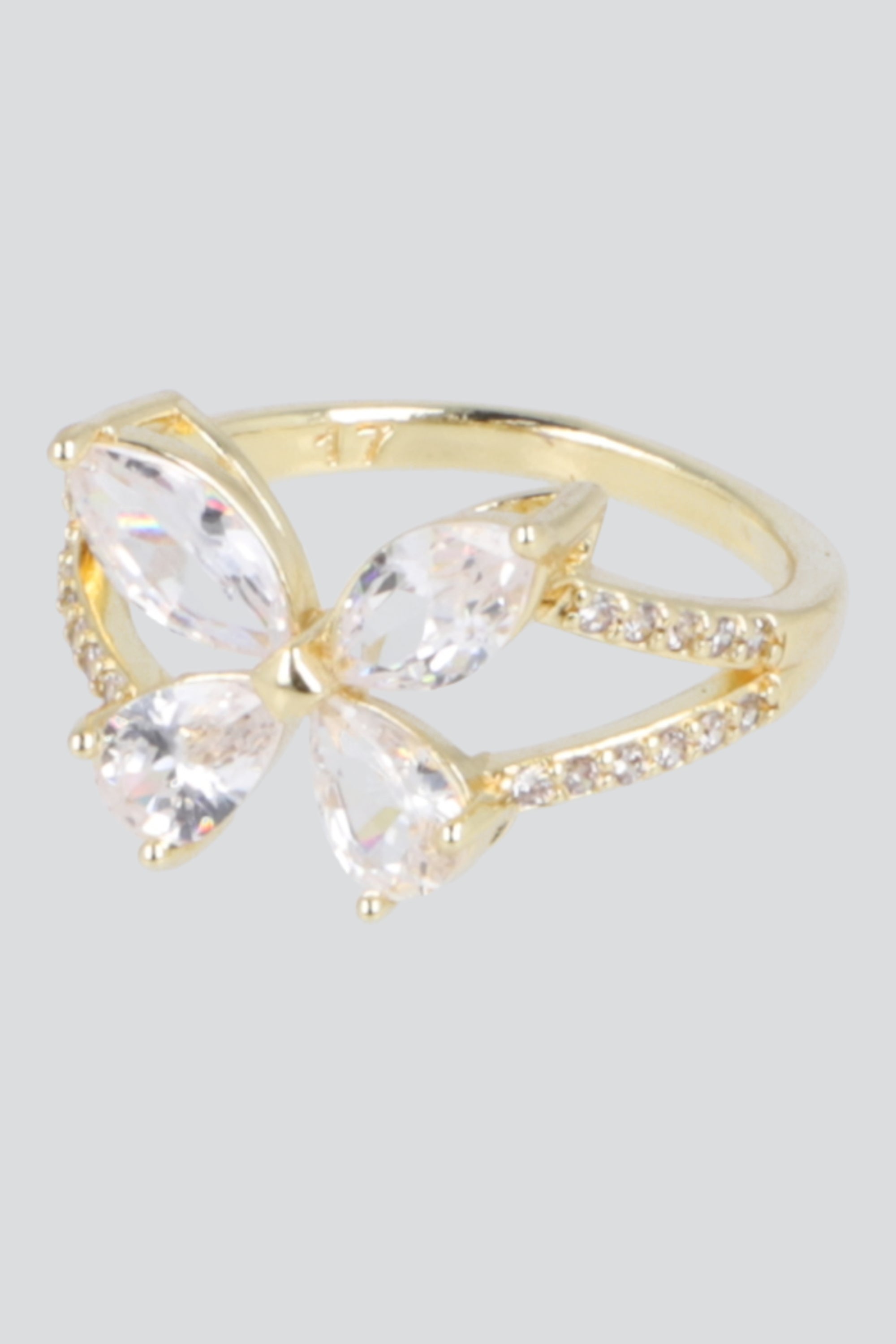 ANILLO MARIPOSA CRISTAL PQ ORO