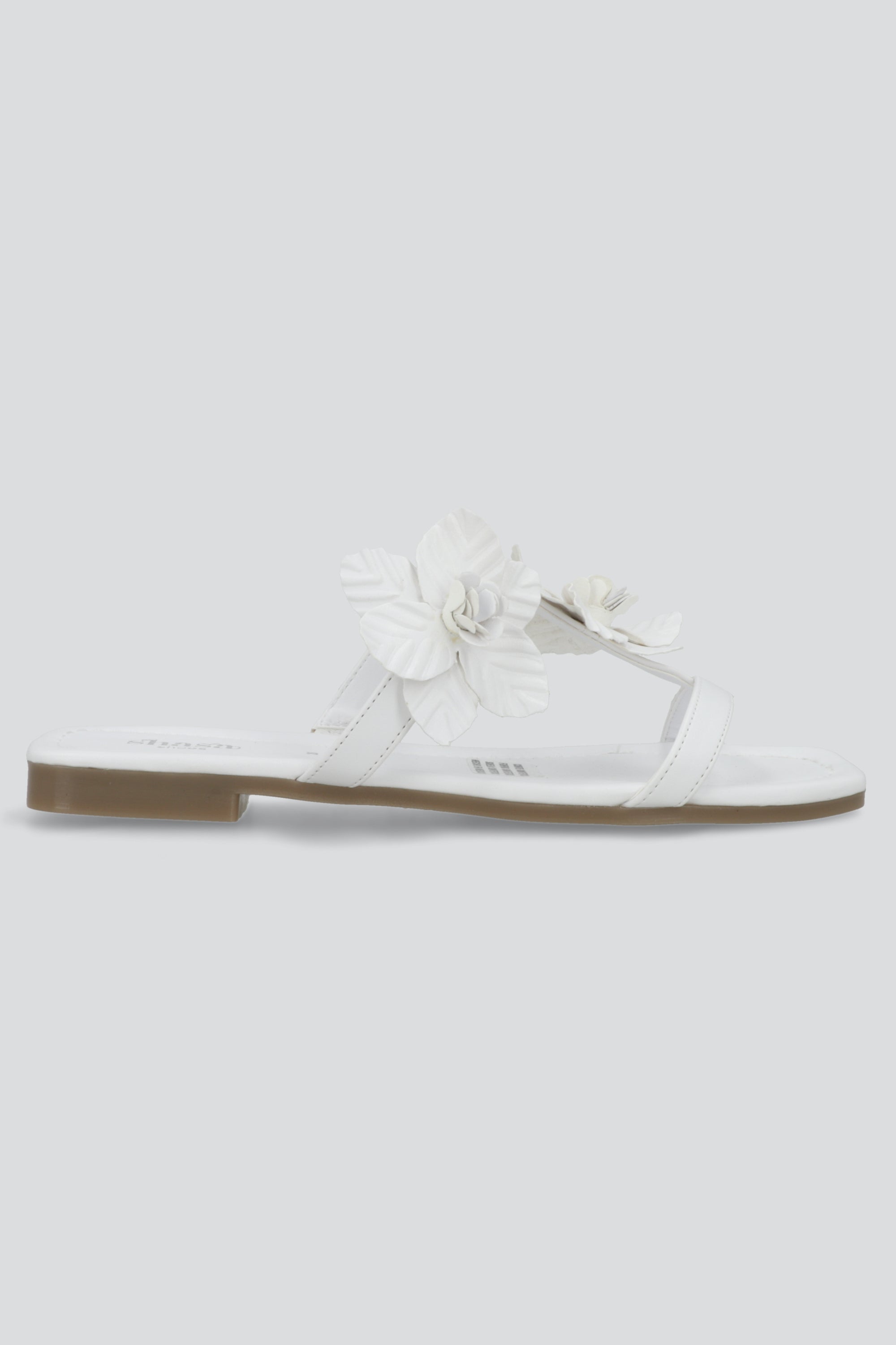 Sandalia mula dos flores BLANCO