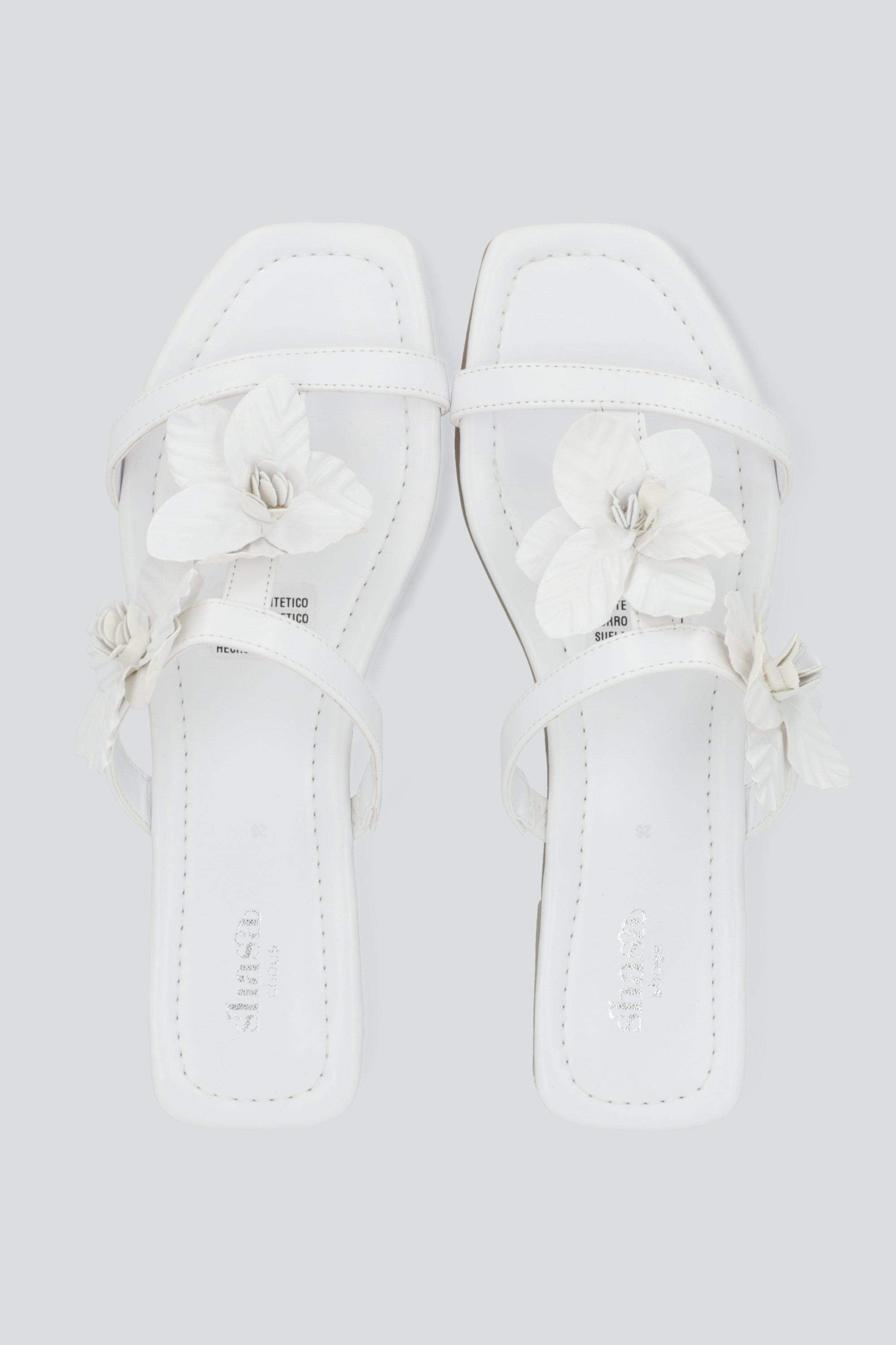 Sandalia mula dos flores BLANCO