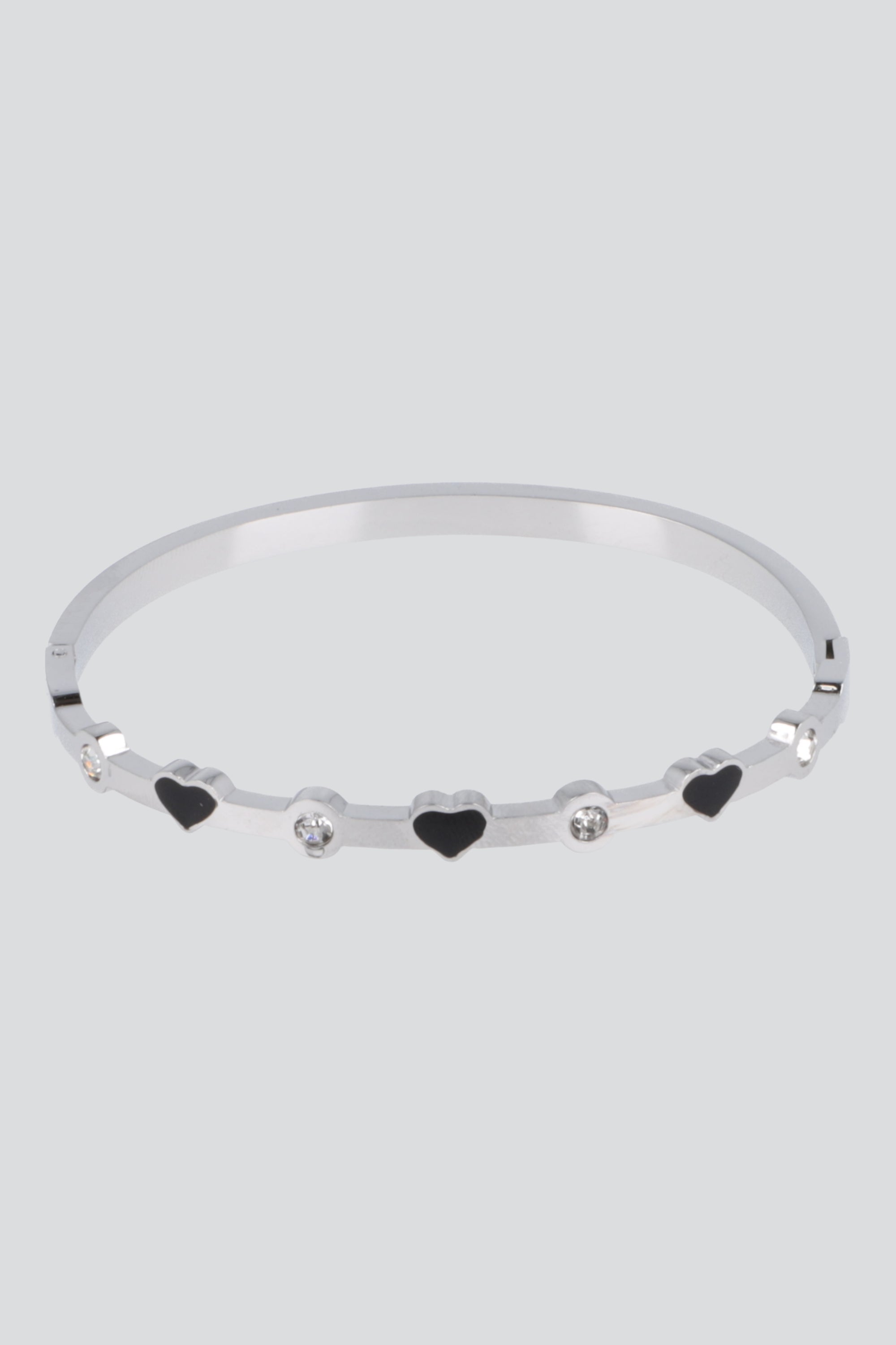 PULSERA CORAZONES RIGIDA PQ PLATA