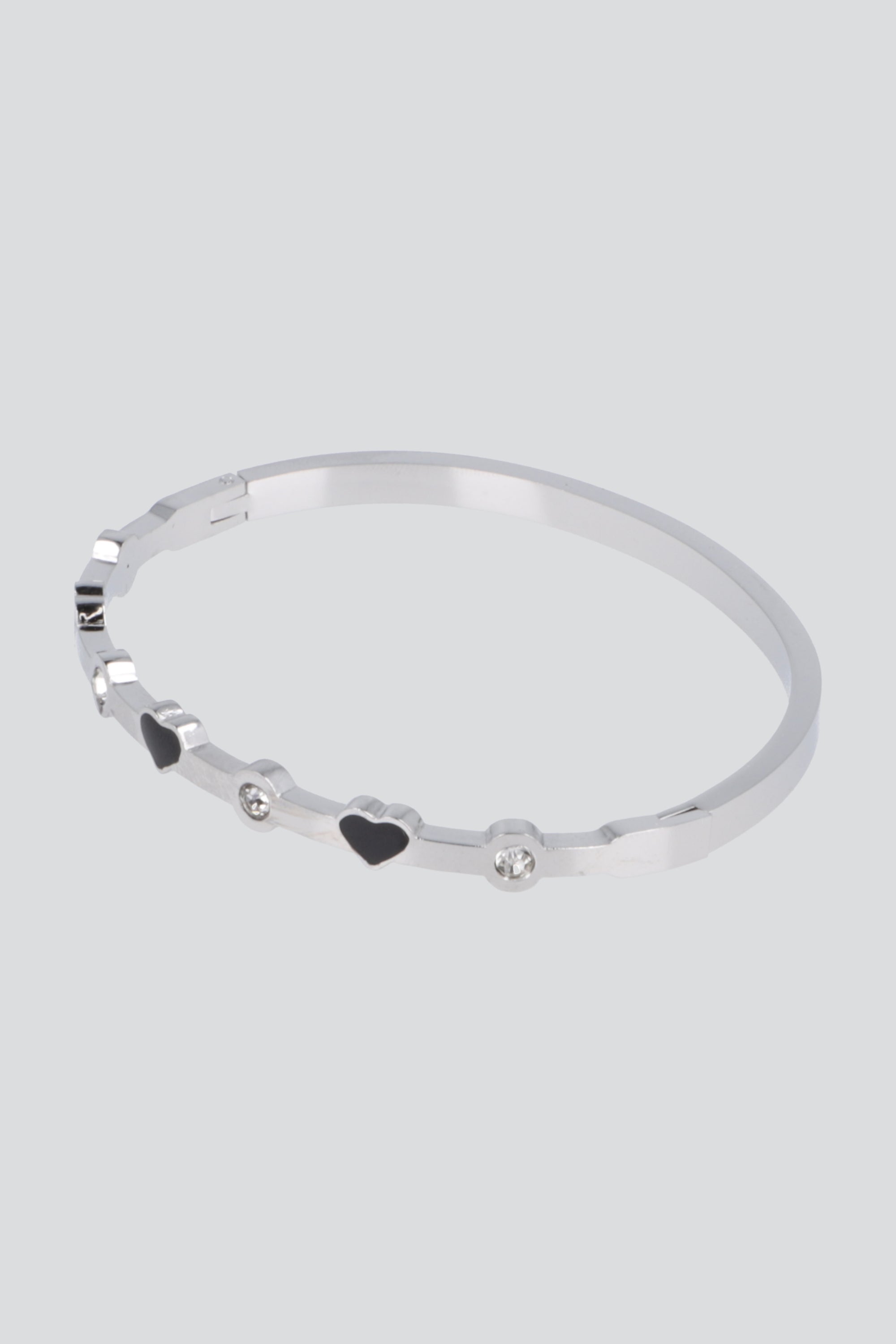 PULSERA CORAZONES RIGIDA PQ PLATA