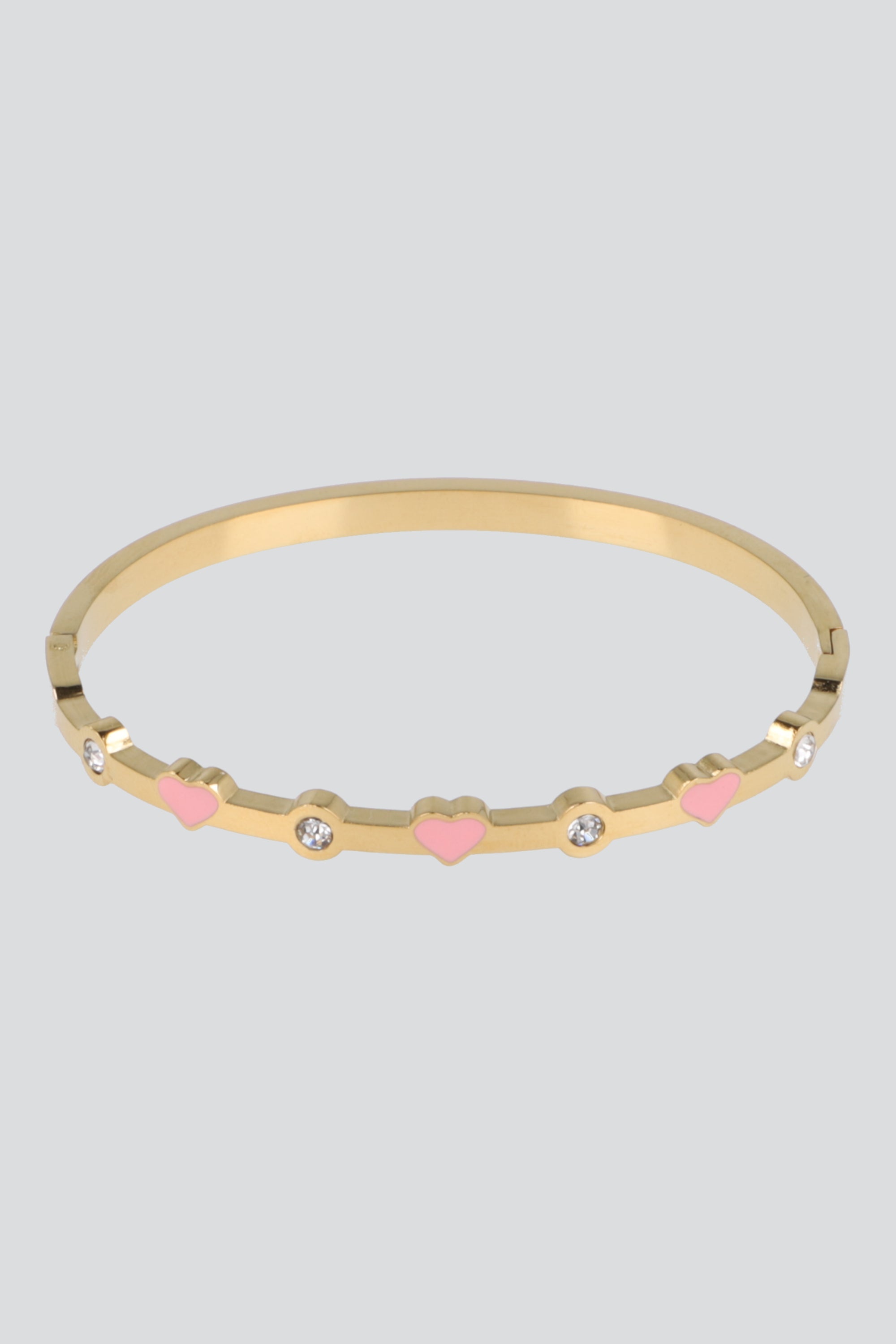 PULSERA CORAZONES RIGIDA PQ ORO