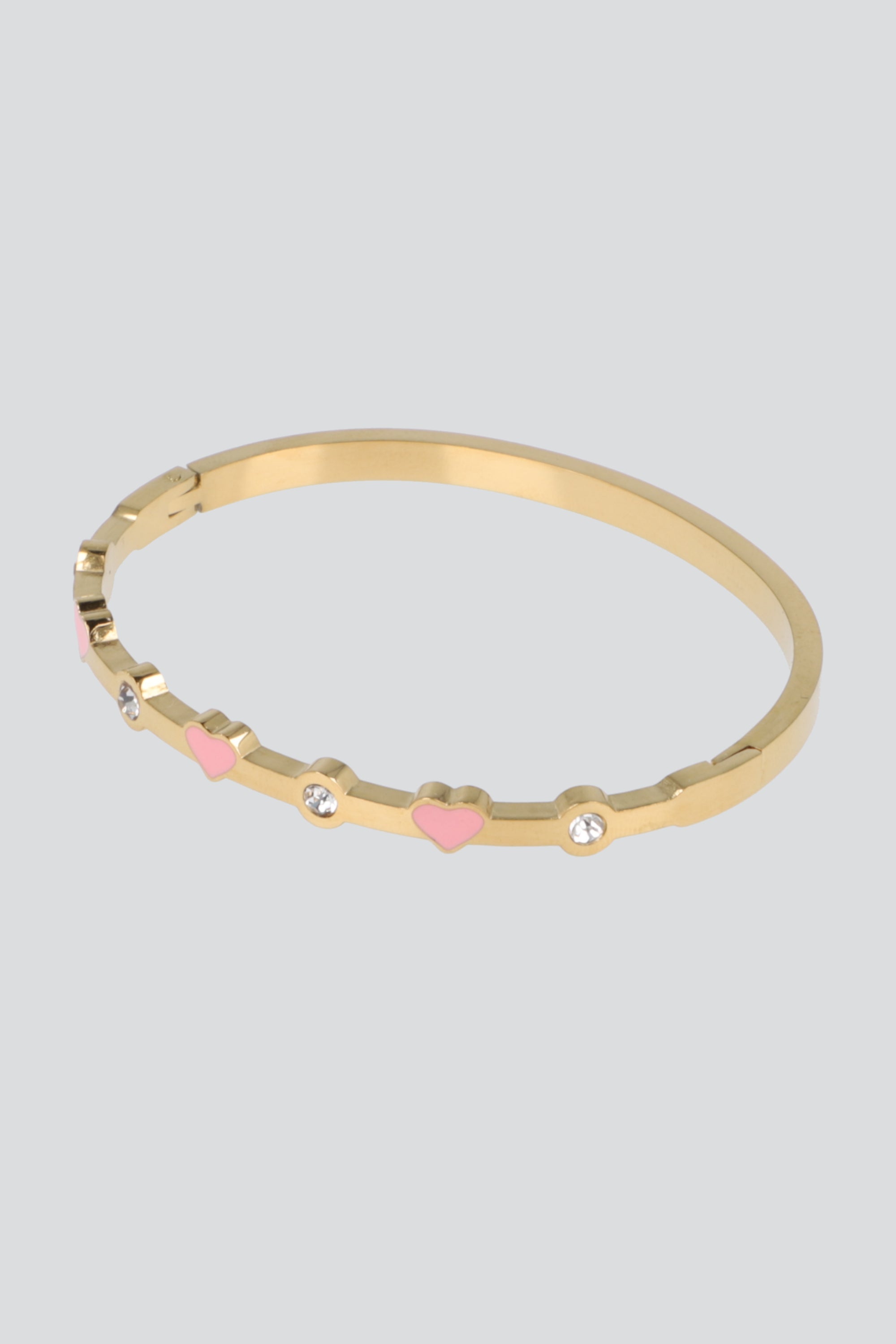 PULSERA CORAZONES RIGIDA PQ ORO